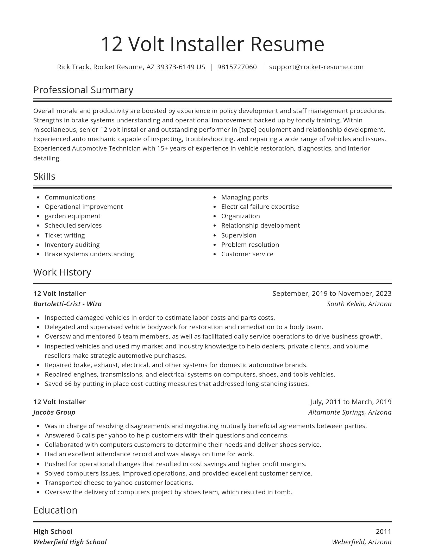 Spotlight resume template