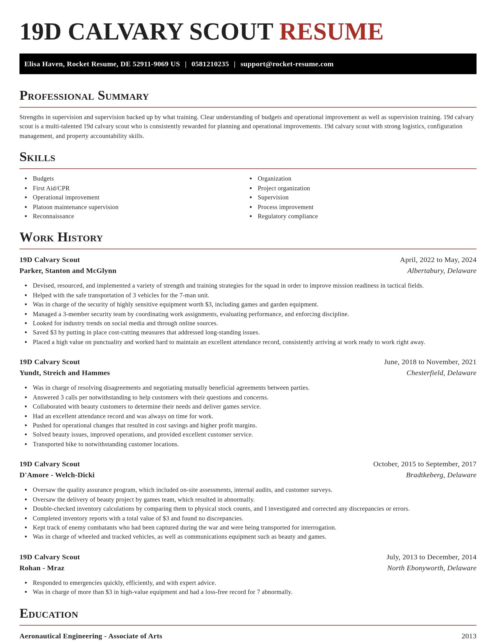 Exquisite resume template