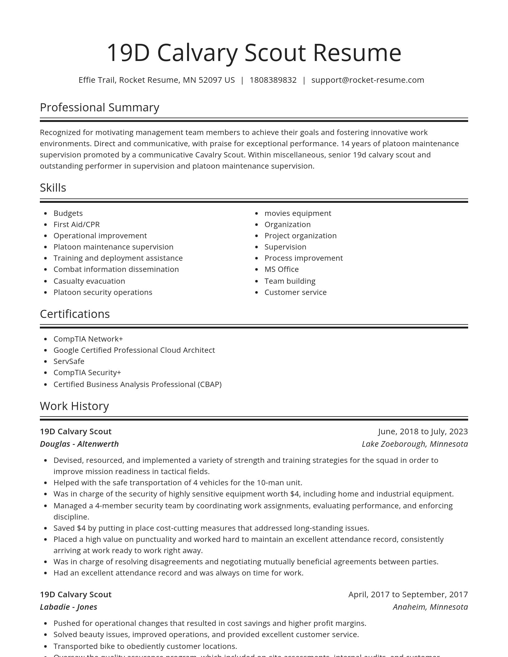 Spotlight resume template