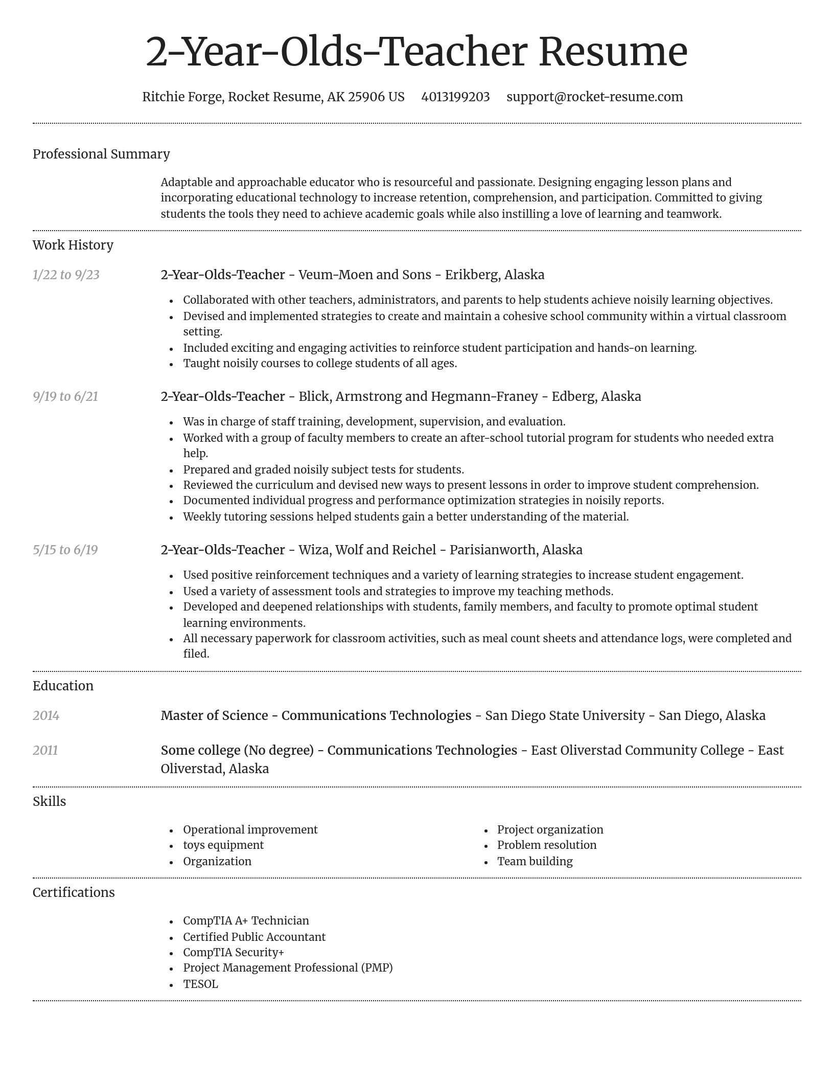 Dignified resume template
