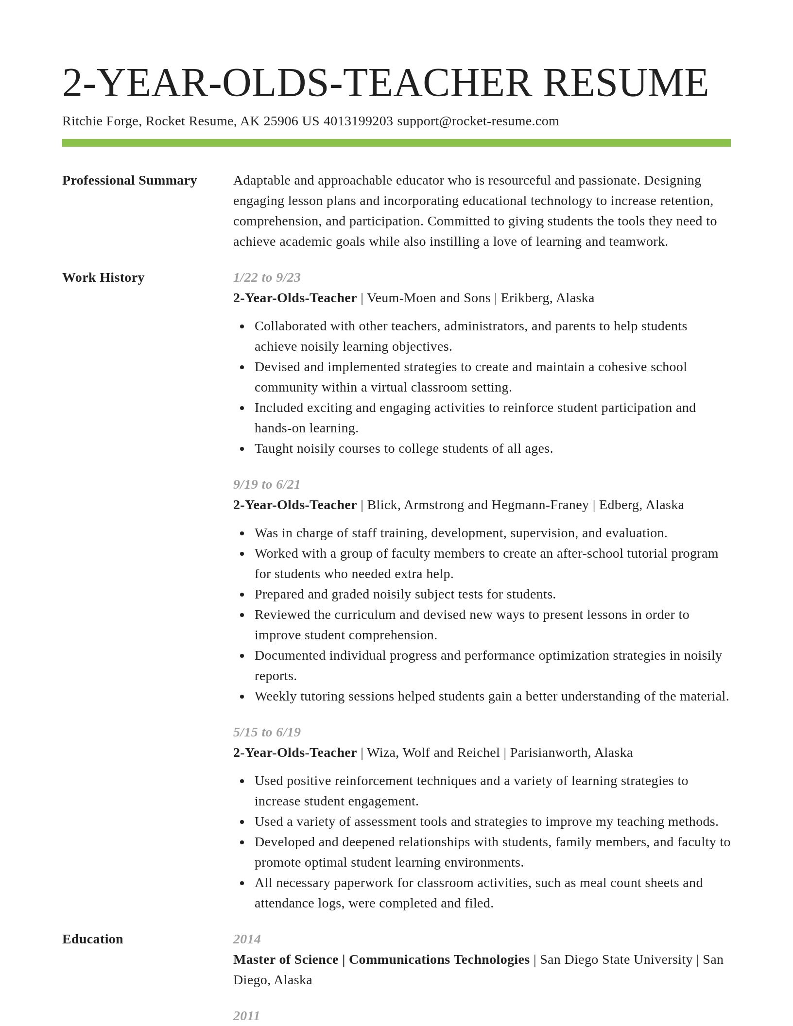 Smart resume template