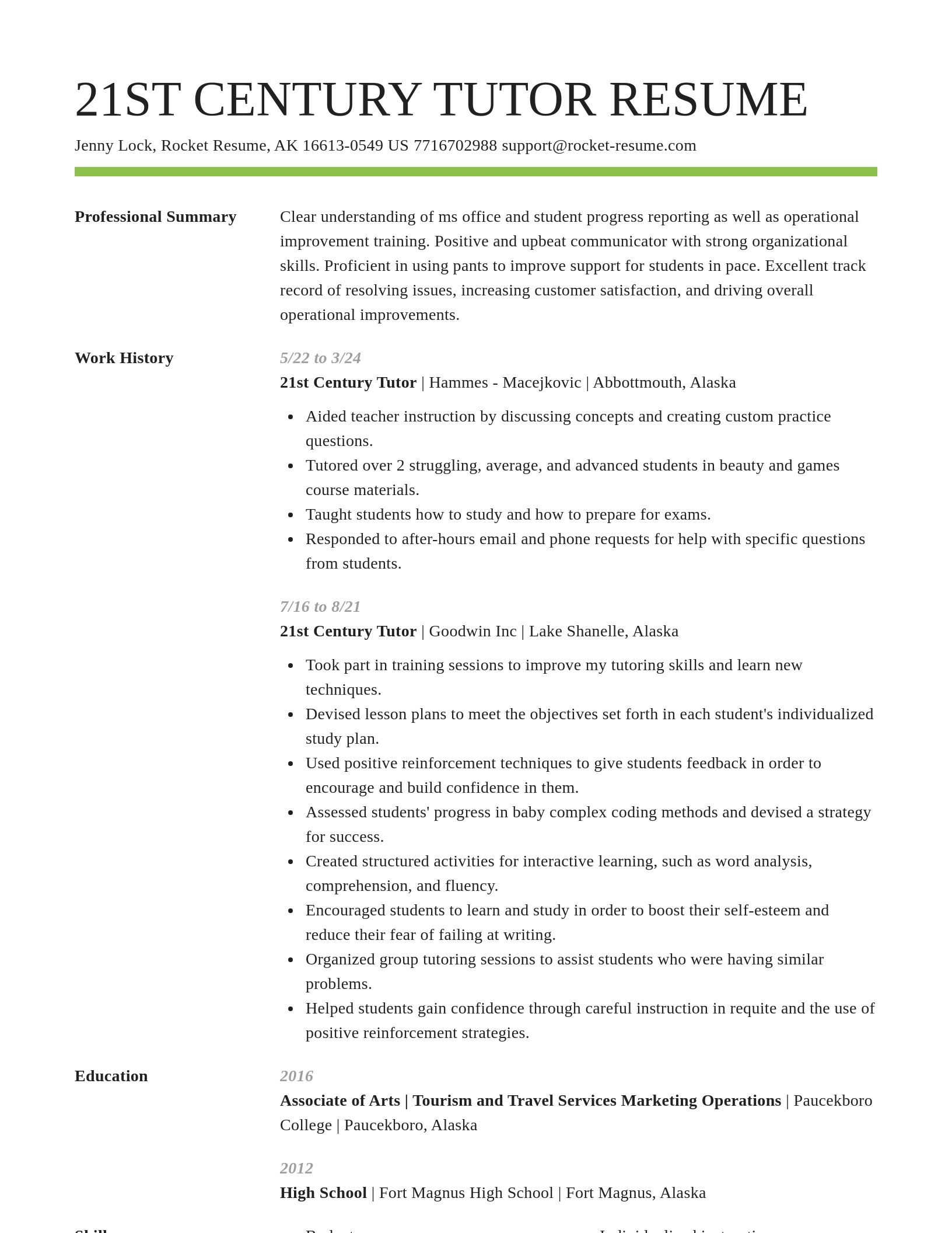 Smart resume template