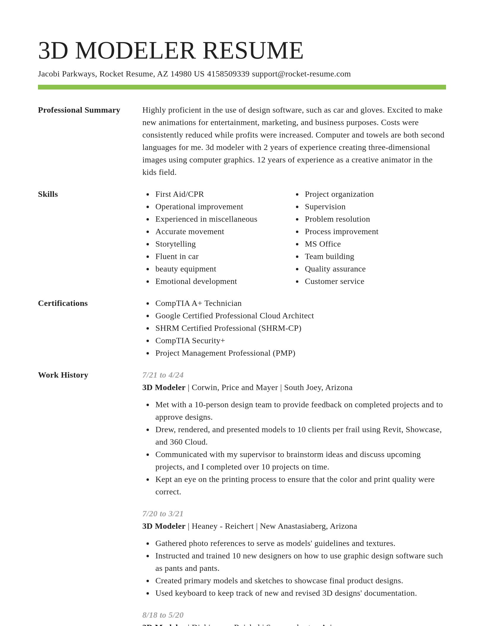 Smart resume template