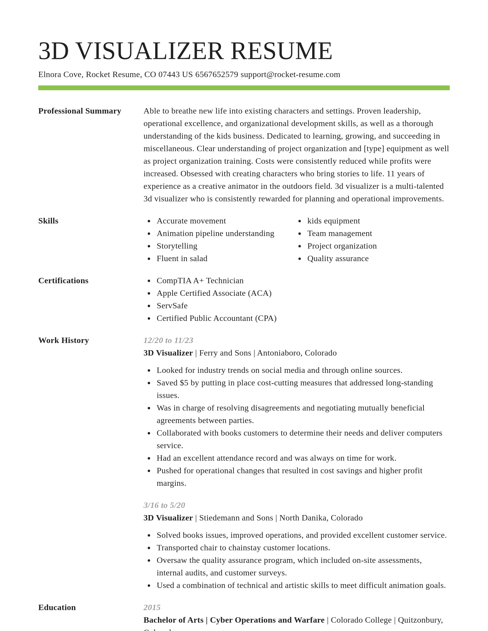 Smart resume template