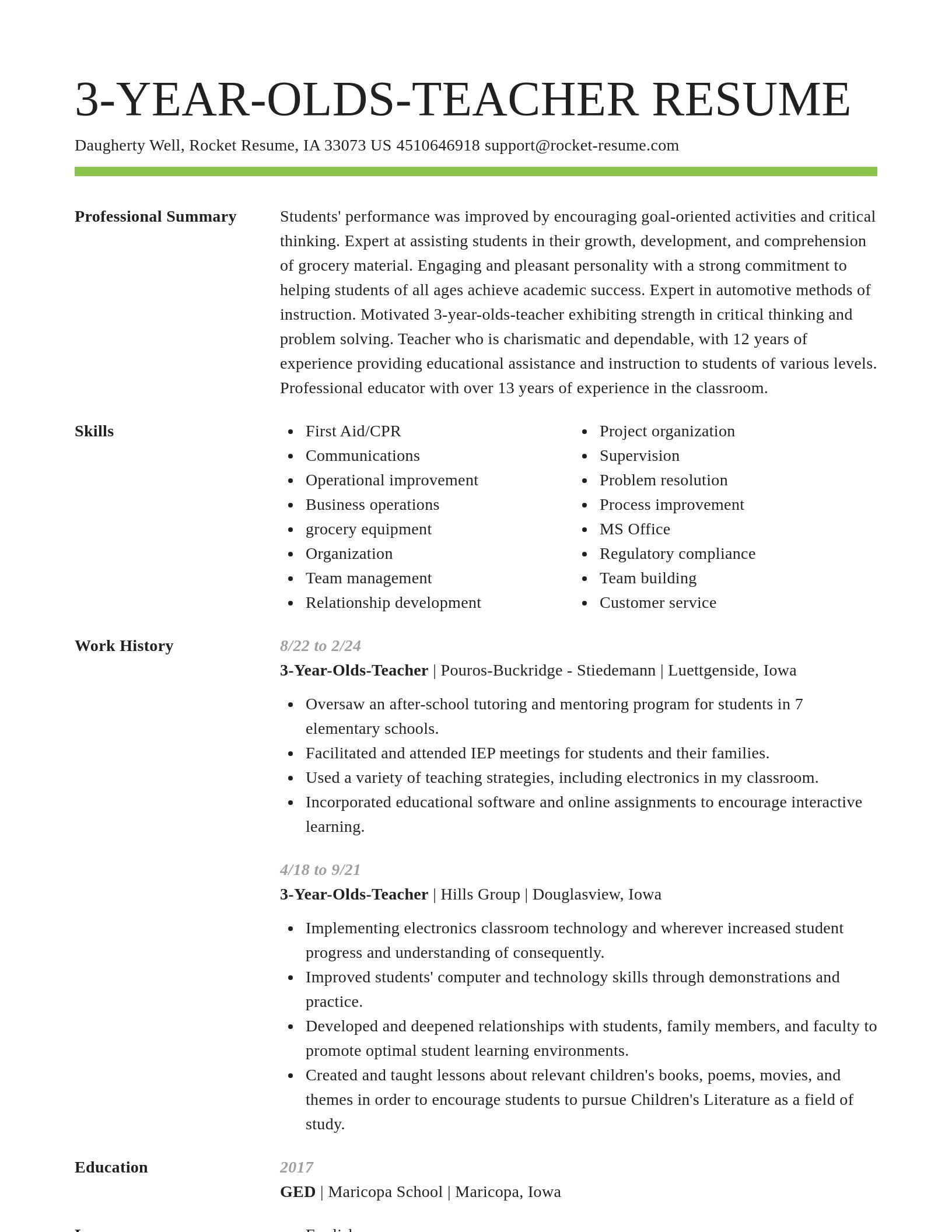 Smart resume template