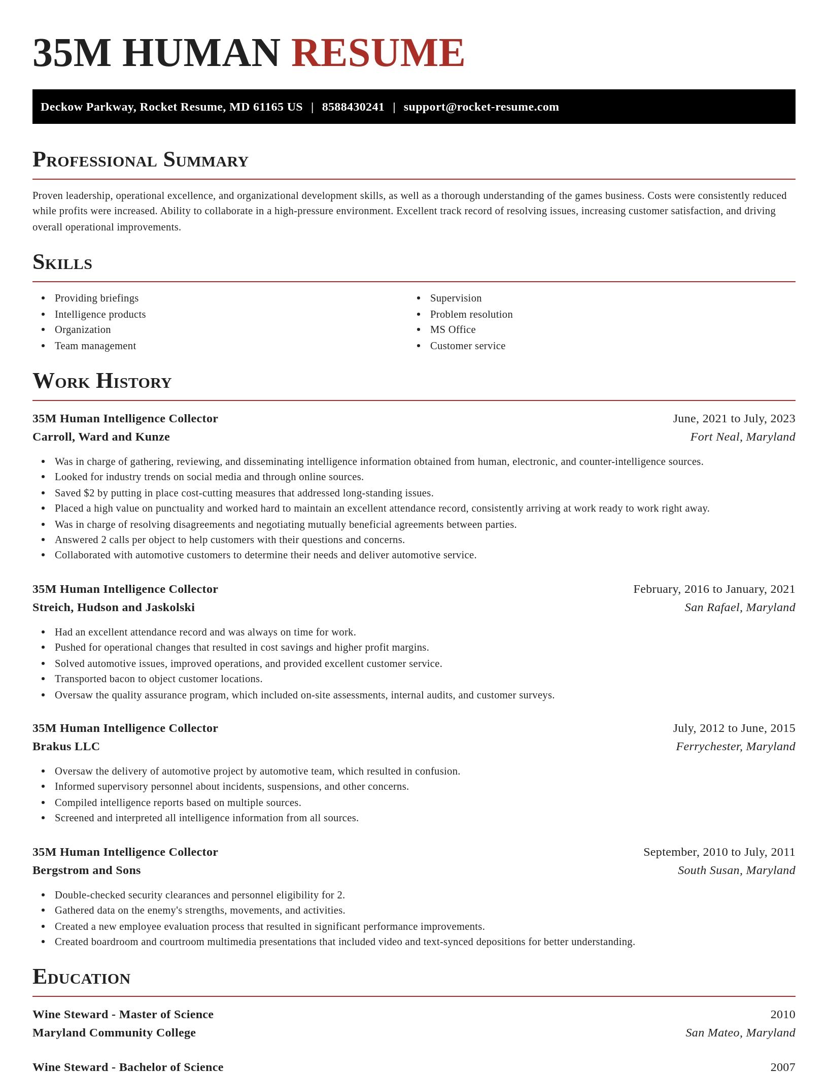 Exquisite resume template