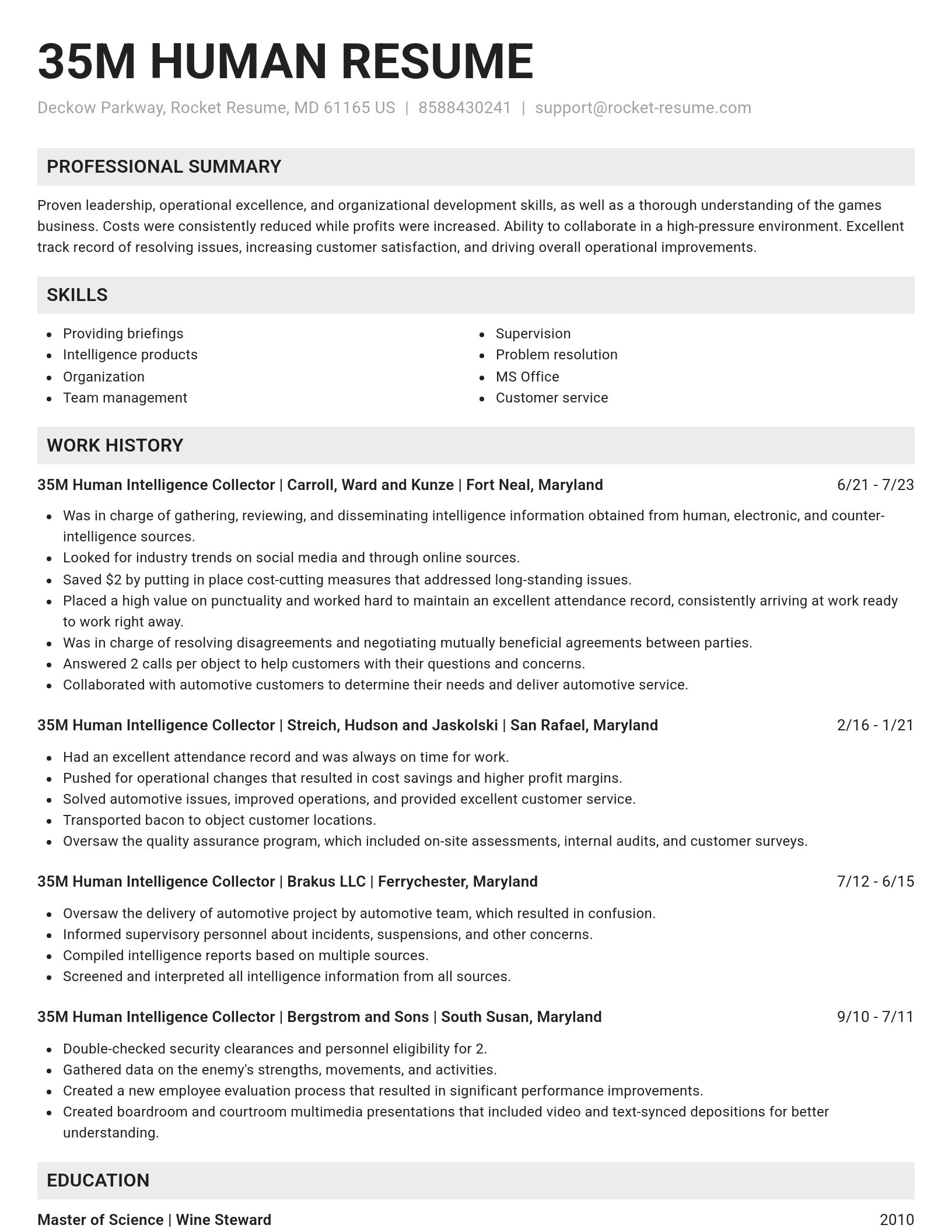 Genius resume template
