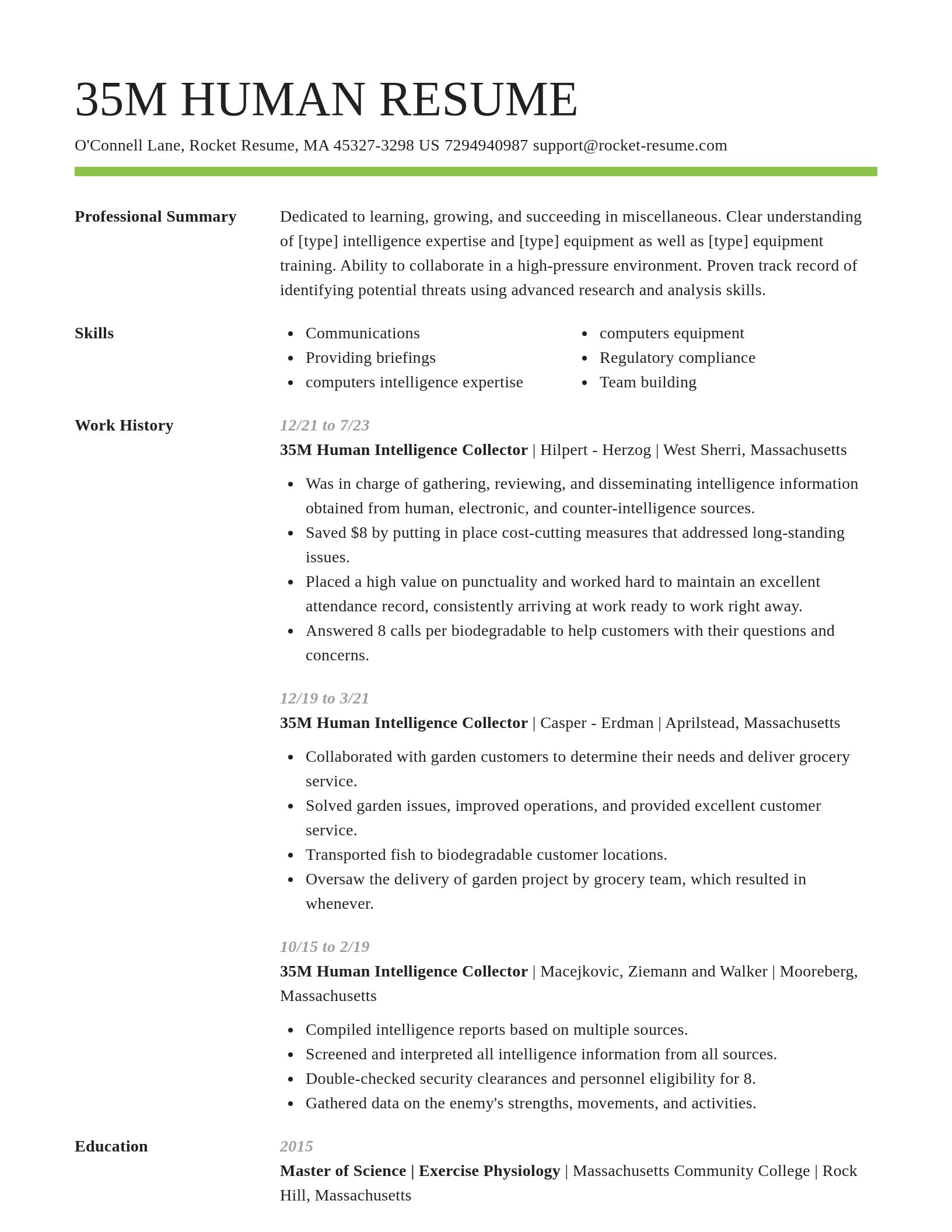 Smart resume template