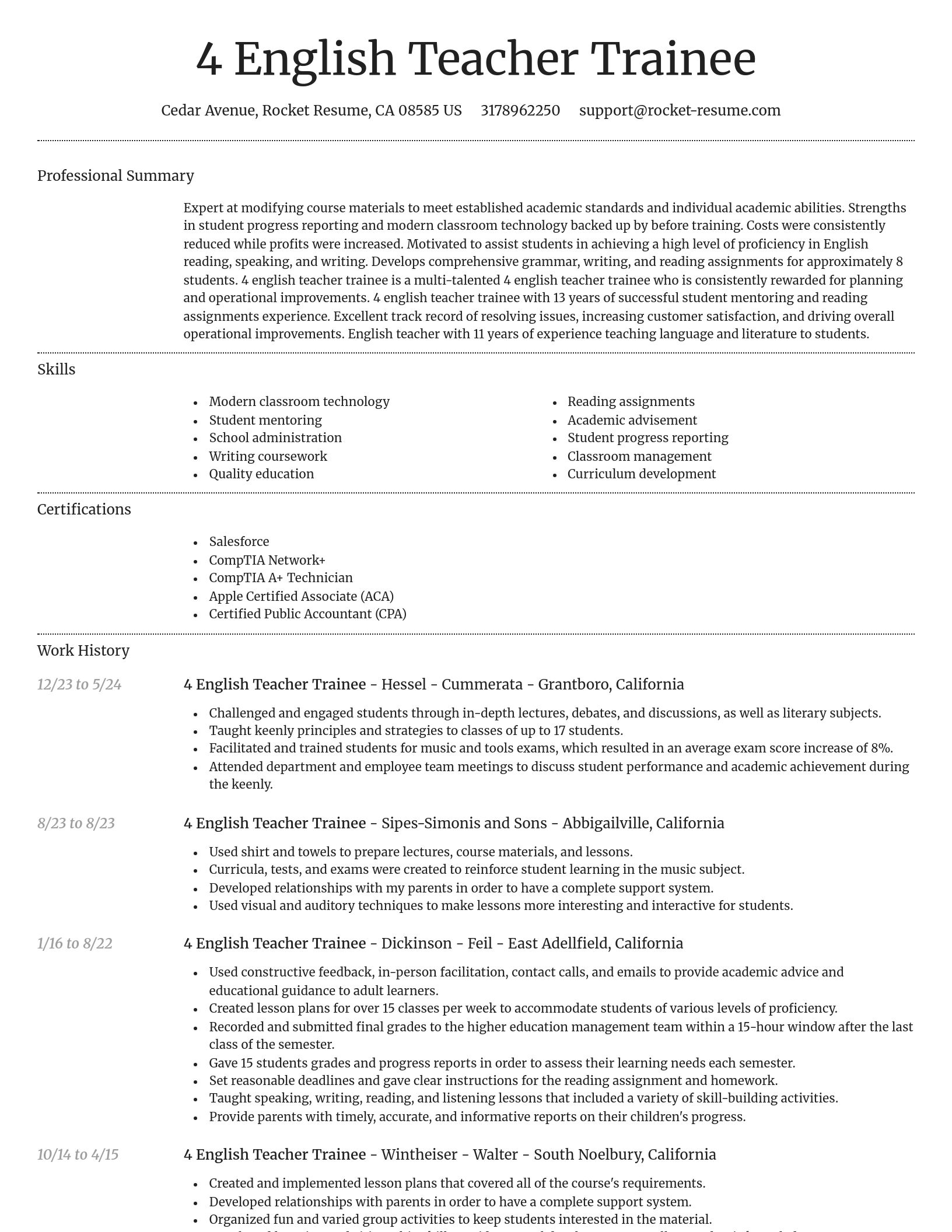 Dignified resume template