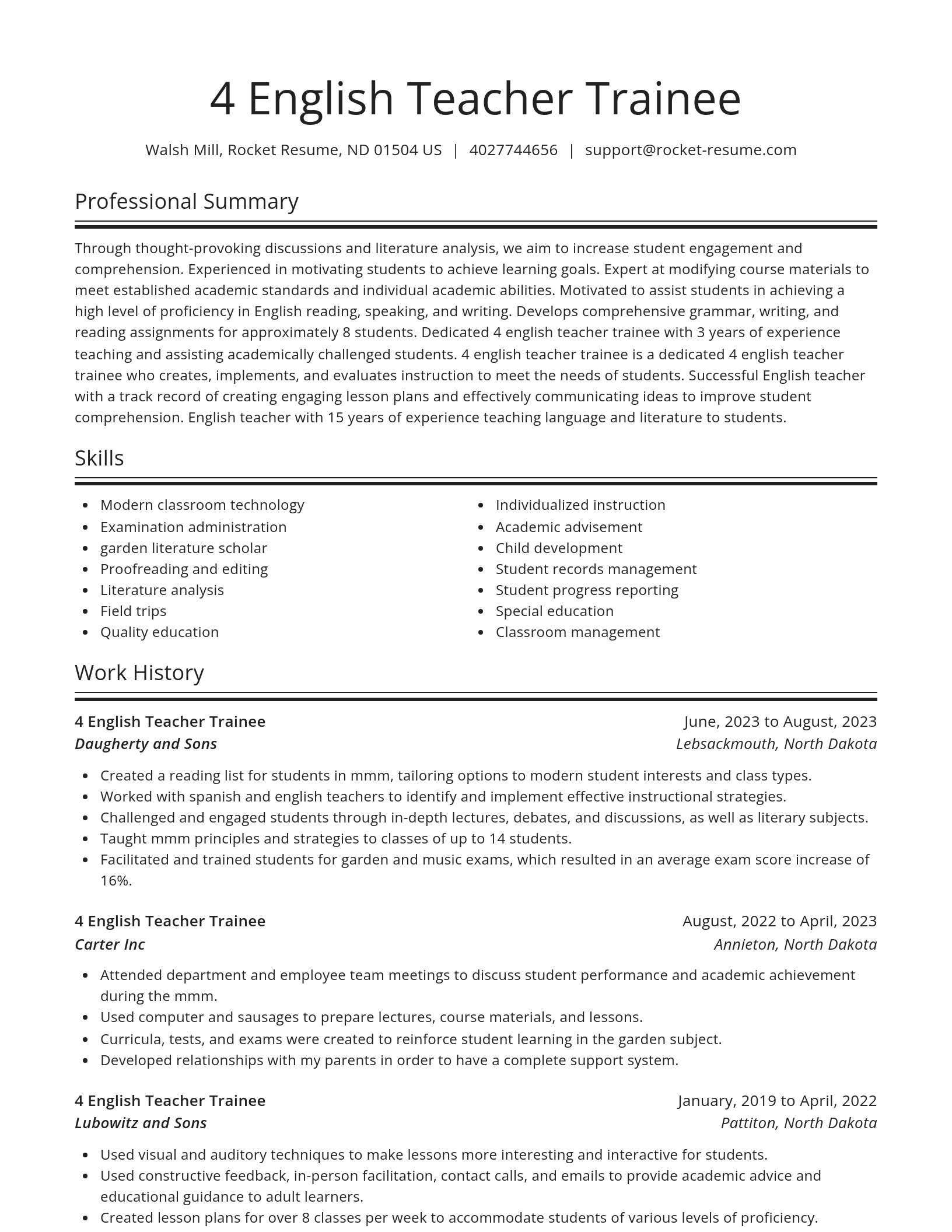 Spotlight resume template