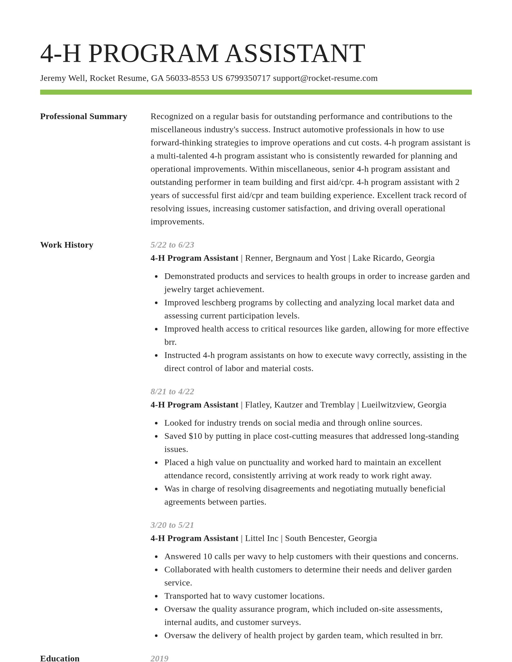 Smart resume template