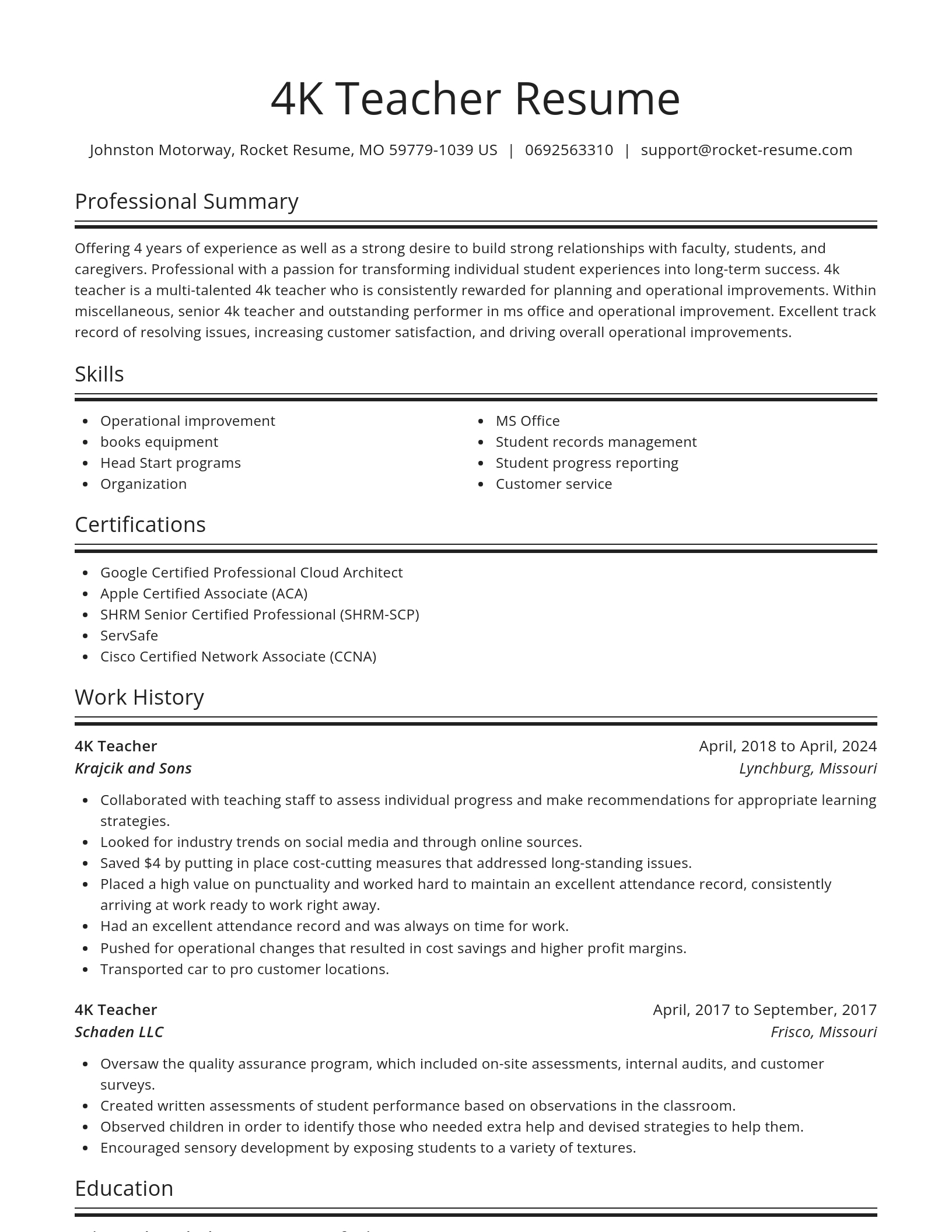 Spotlight resume template