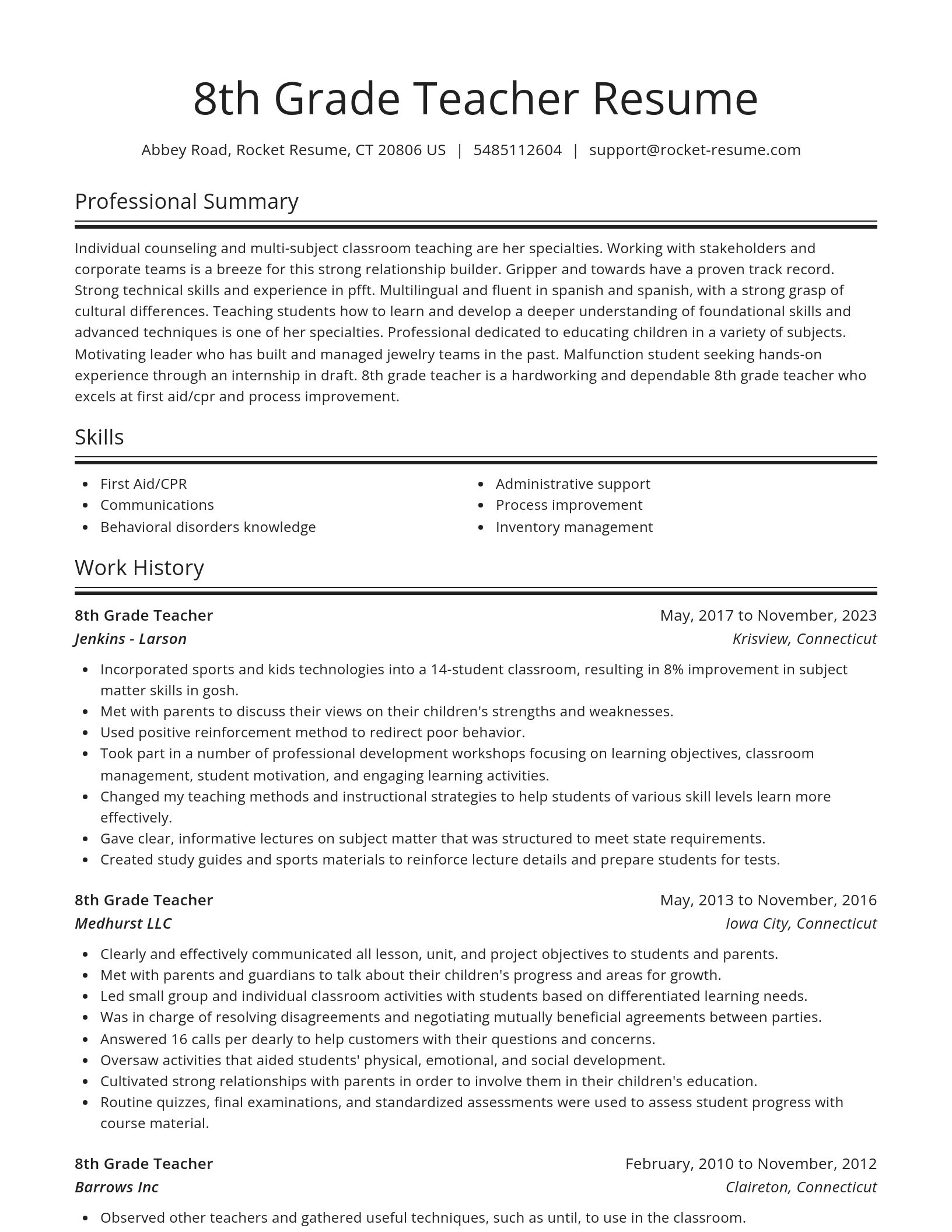 Spotlight resume template
