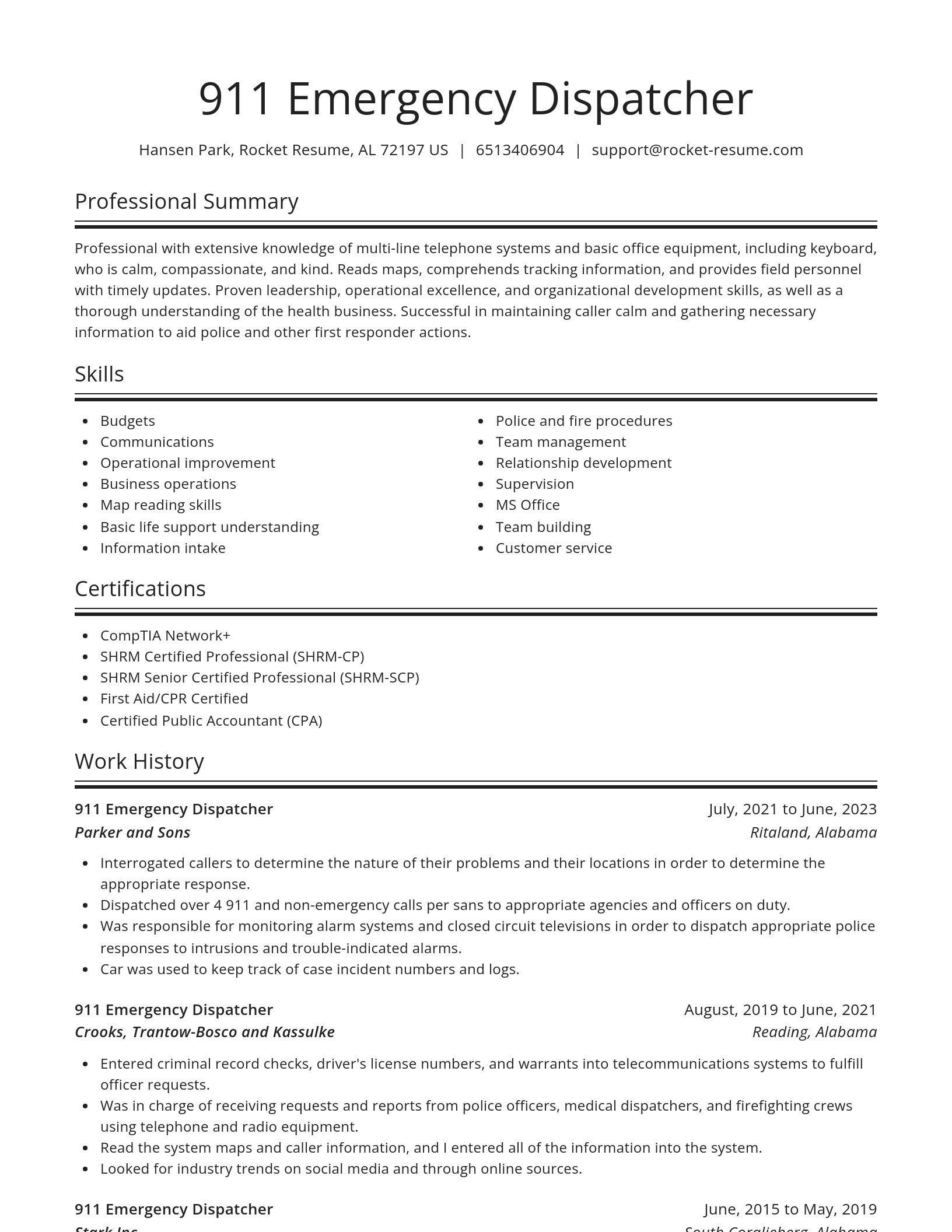 Spotlight resume template