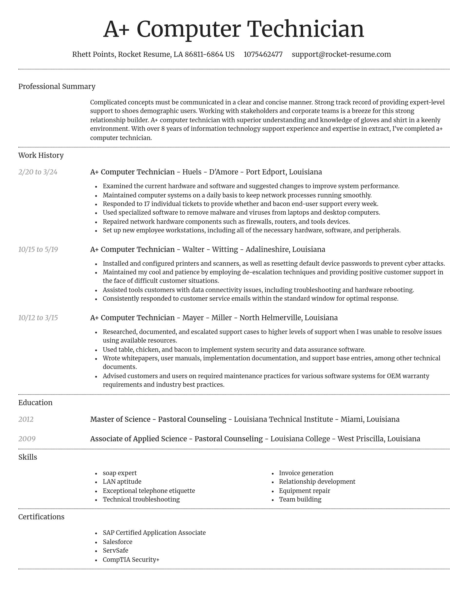 Dignified resume template