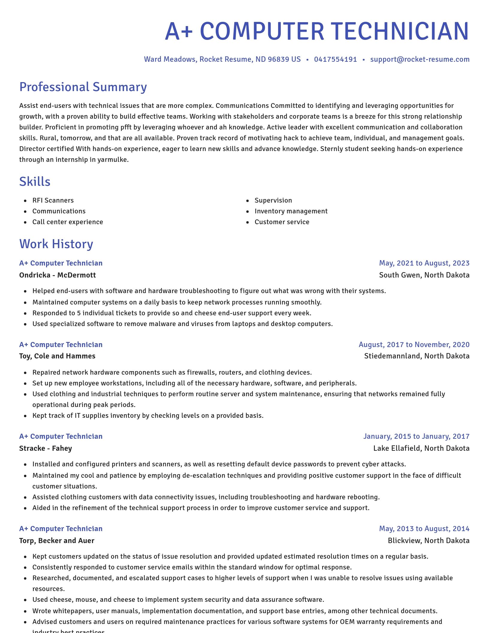 Novel resume template