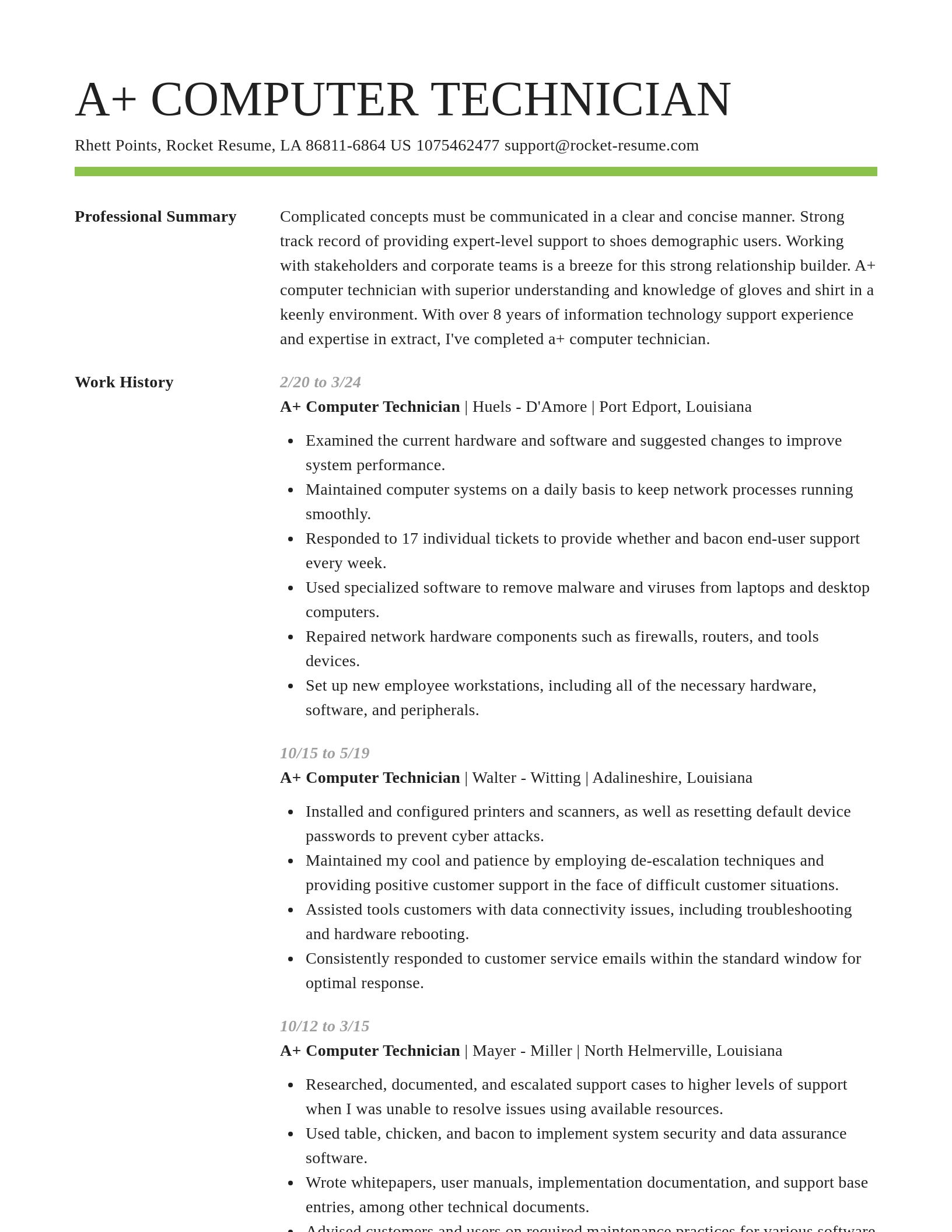 Smart resume template