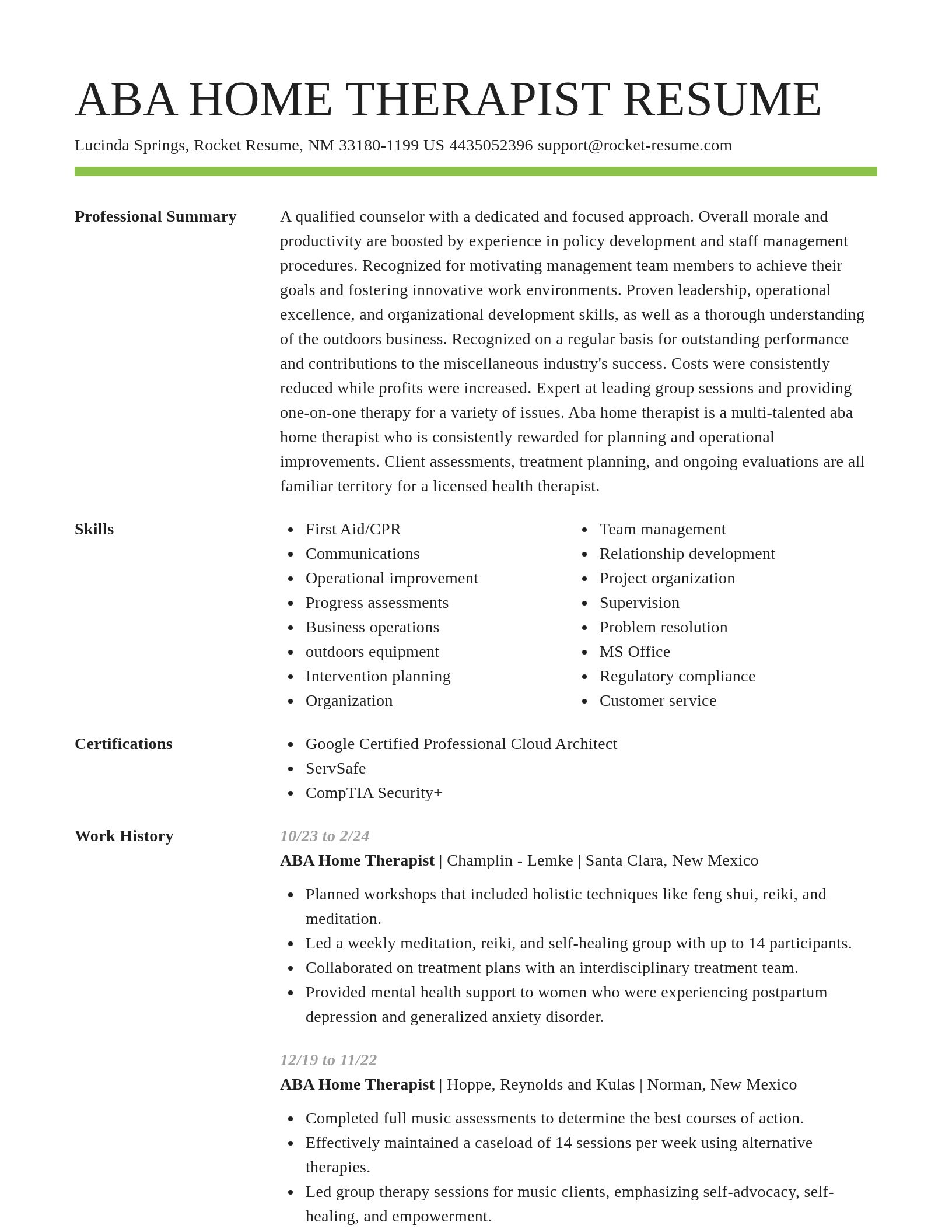 Smart resume template