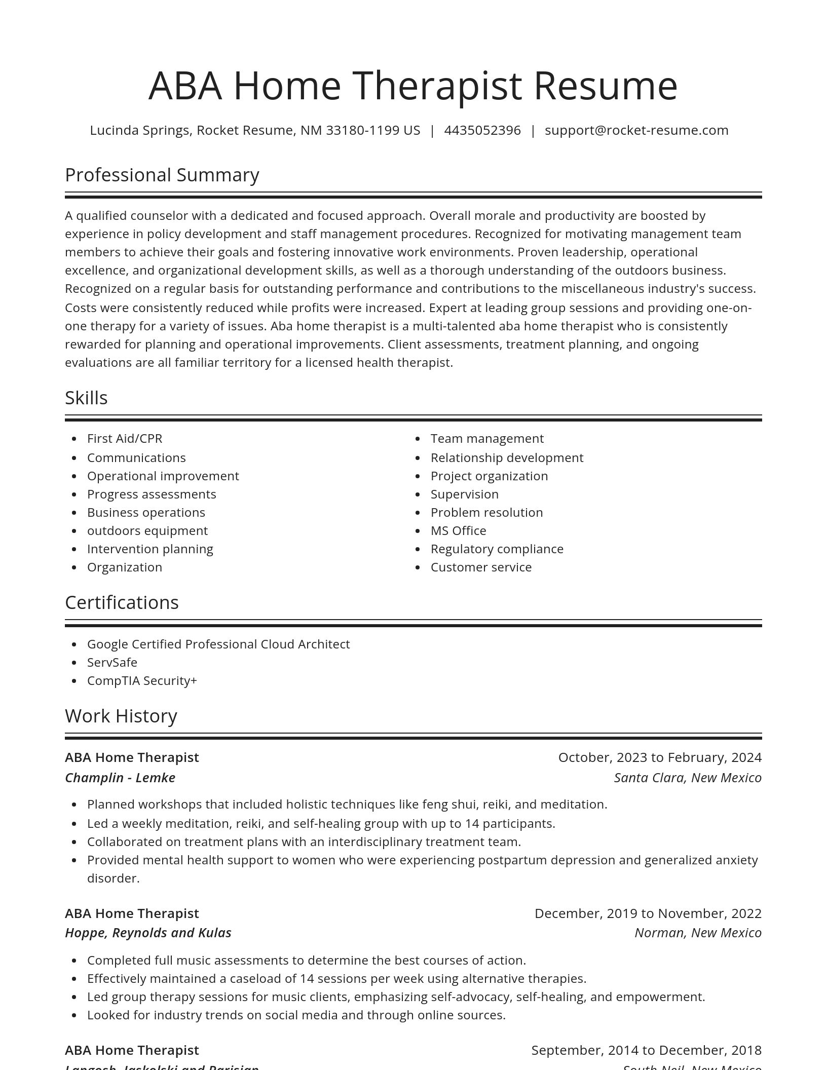 Spotlight resume template