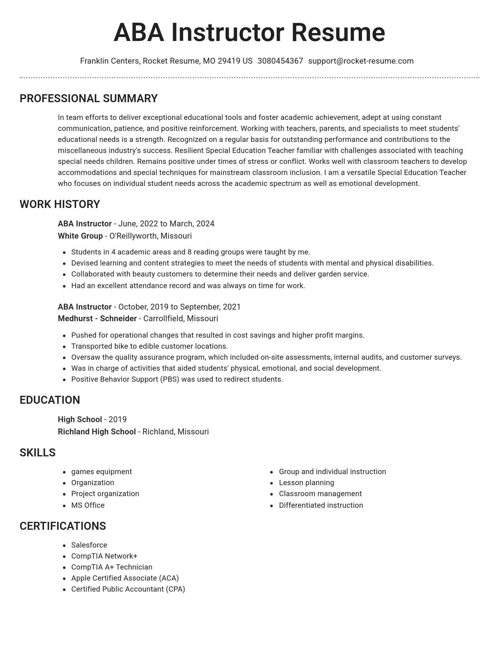 Brilliant resume template