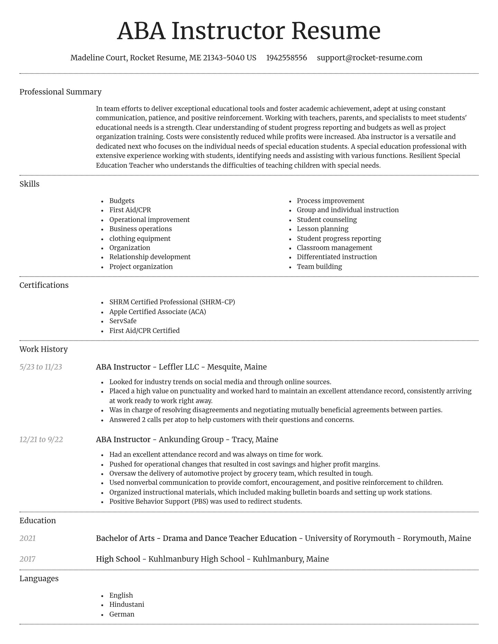 Dignified resume template