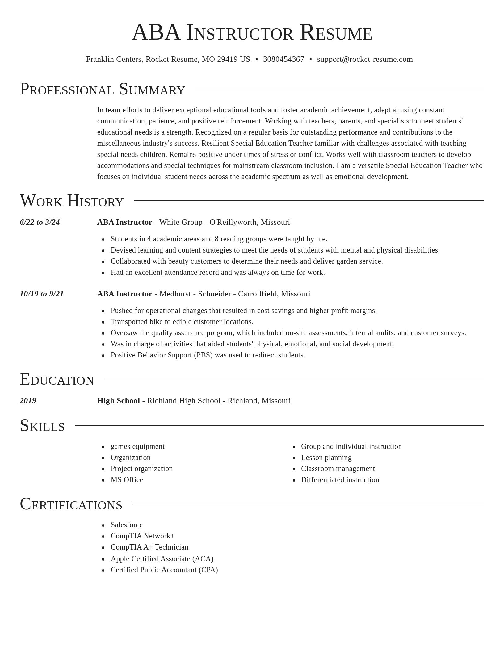 Director resume template