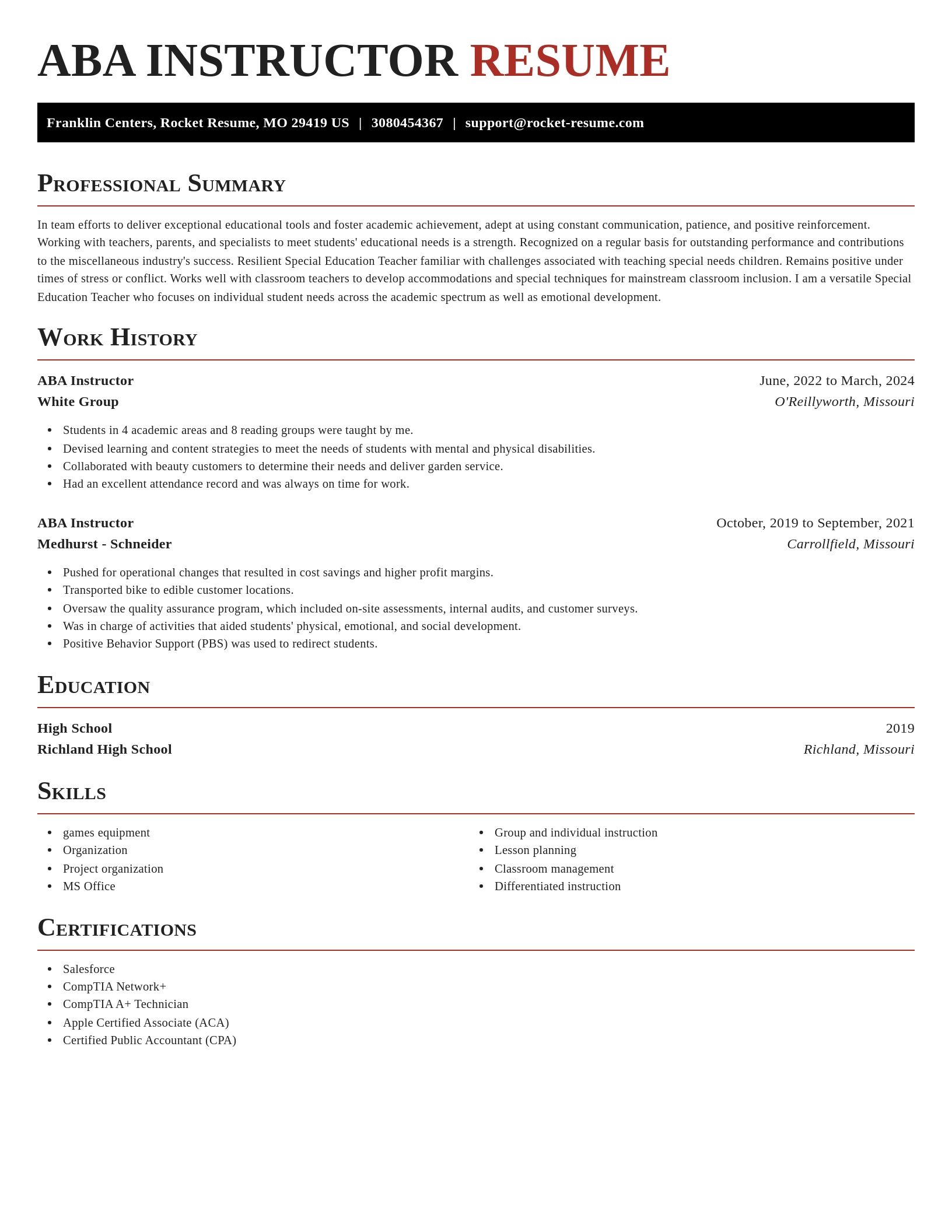 Exquisite resume template