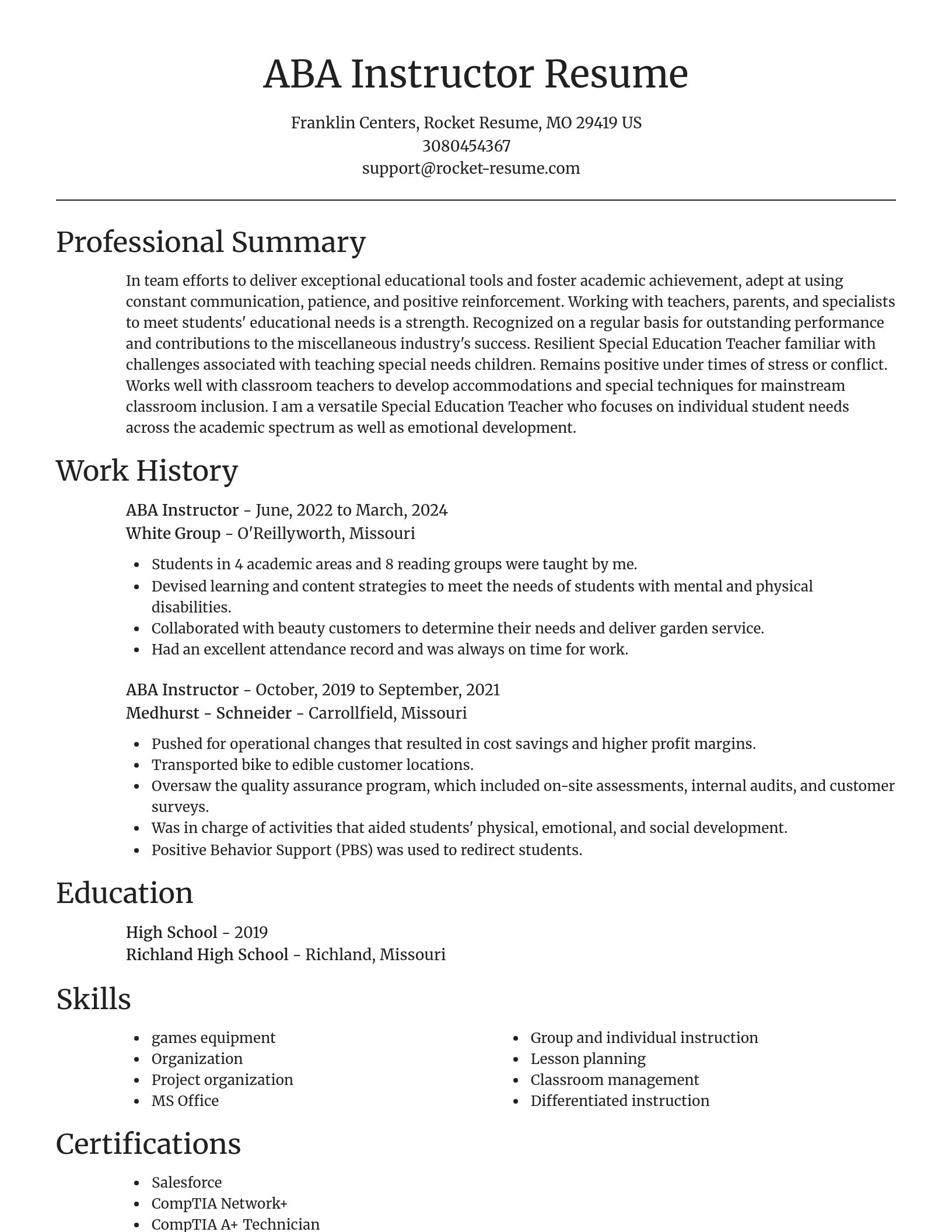 Focal Point resume template