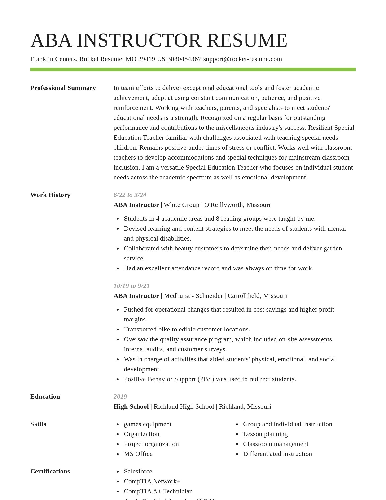 Smart resume template