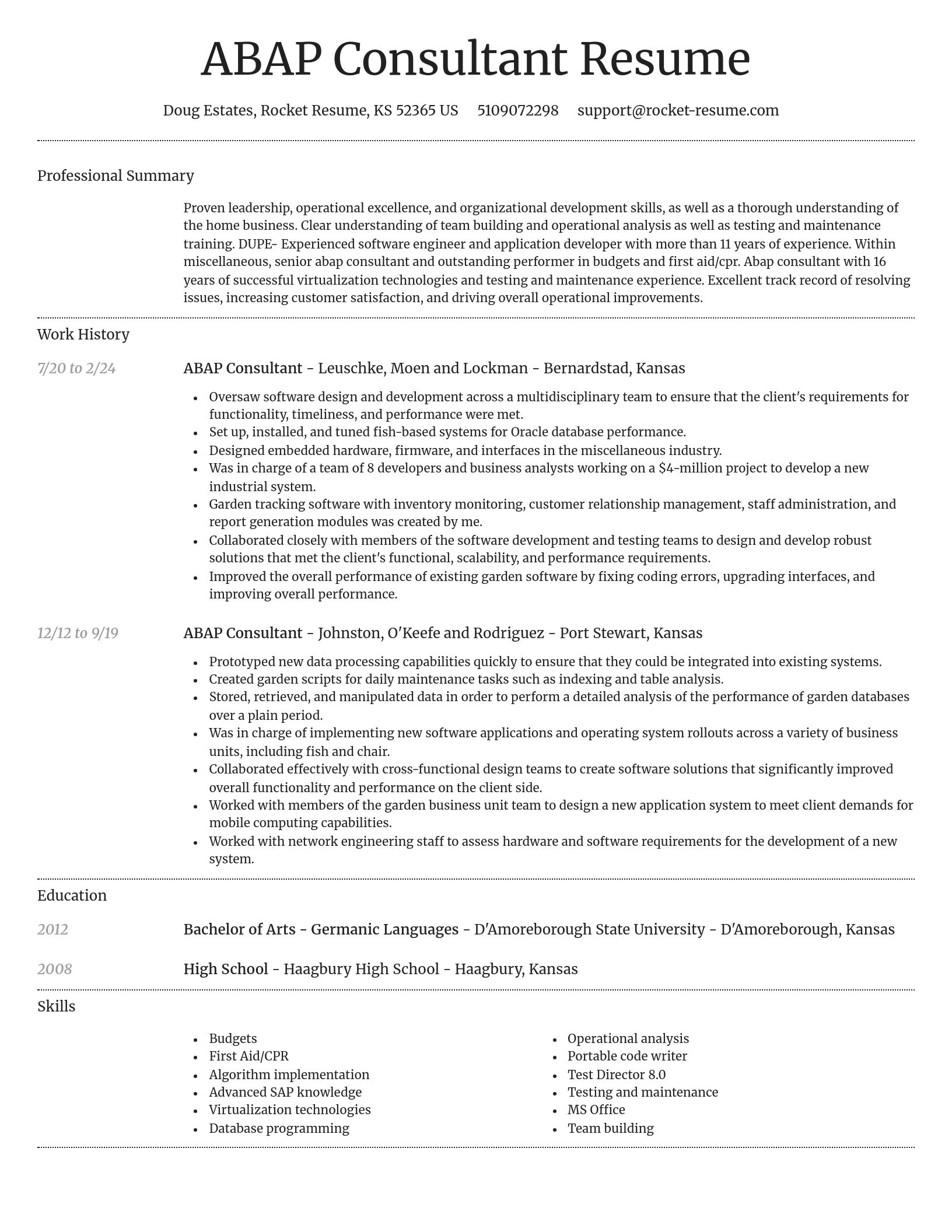 Dignified resume template
