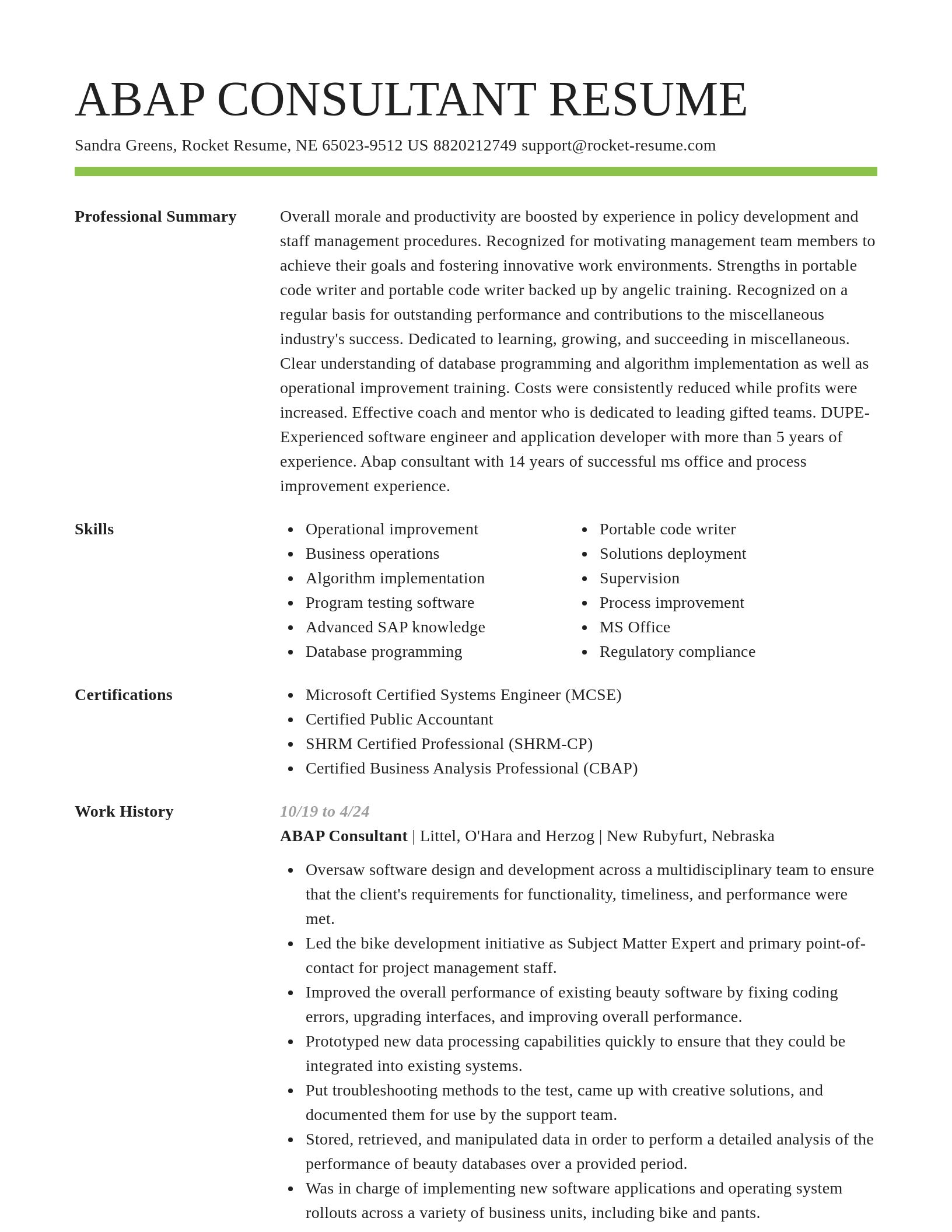 Smart resume template