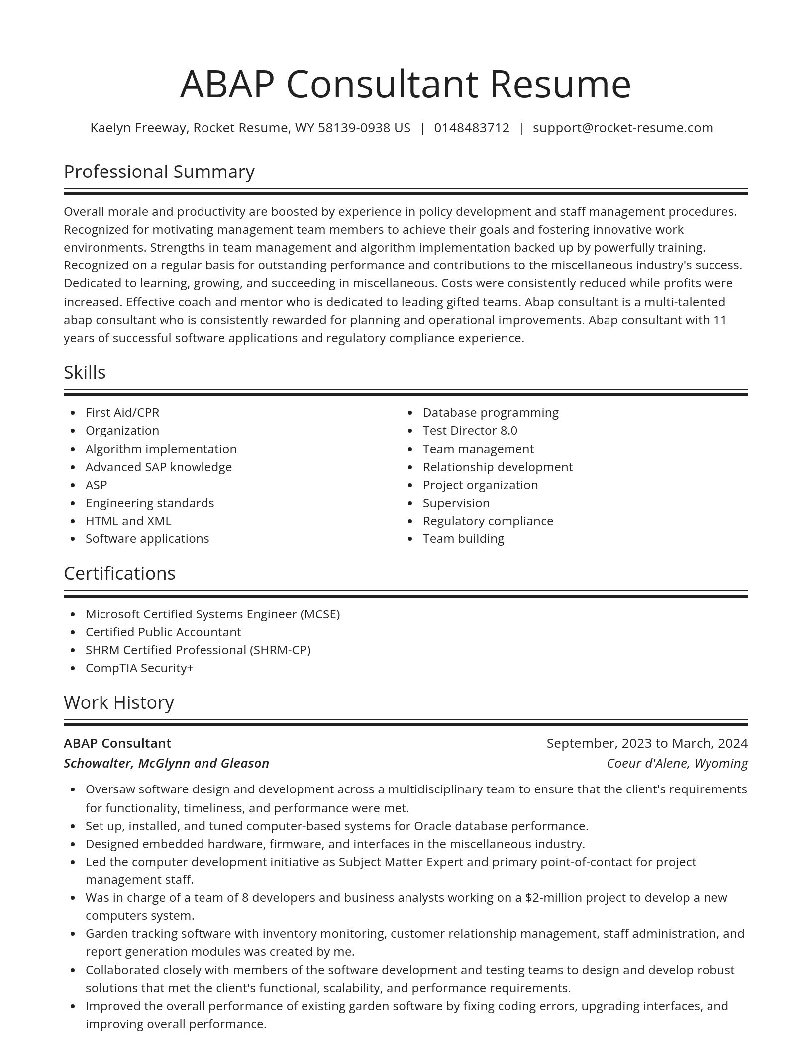 Spotlight resume template