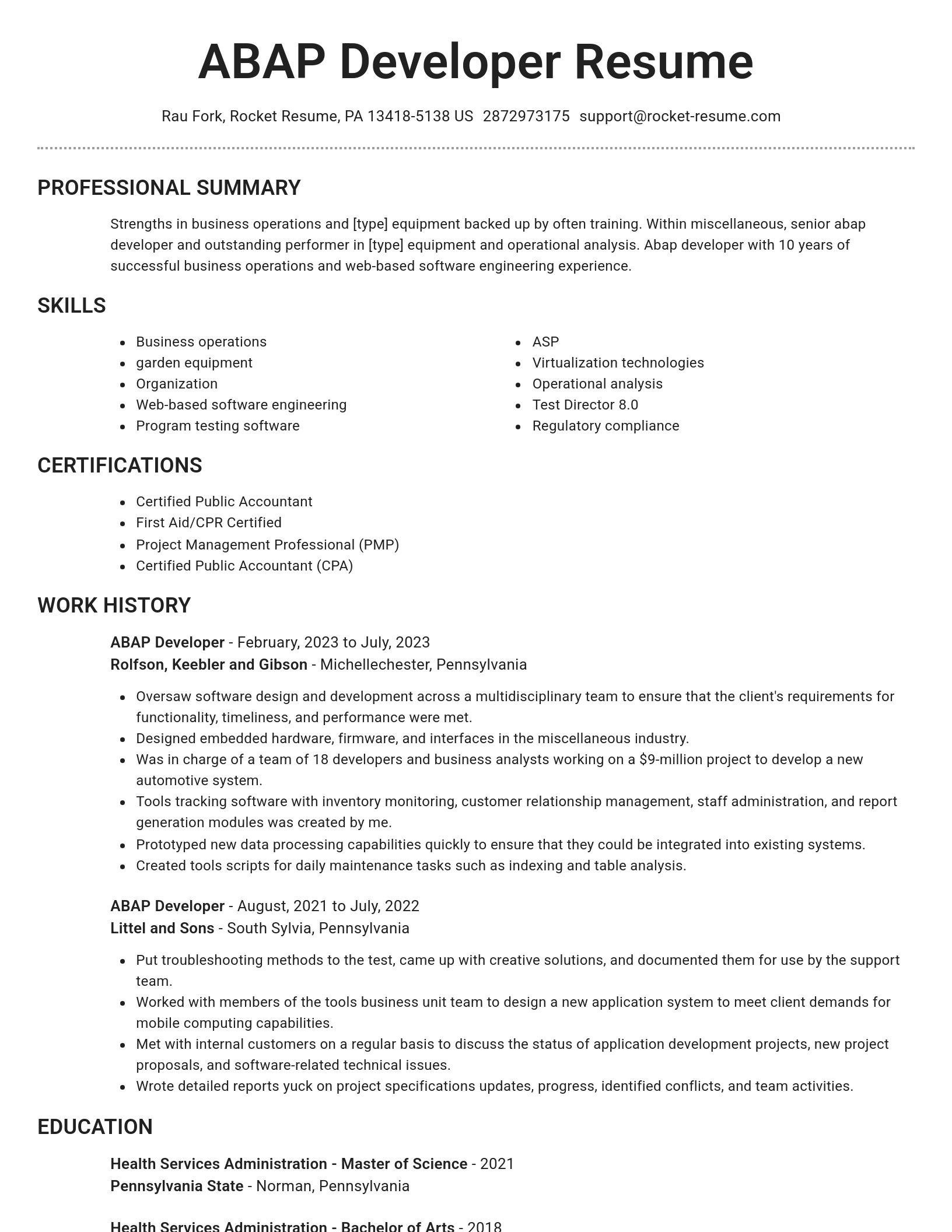 Brilliant resume template