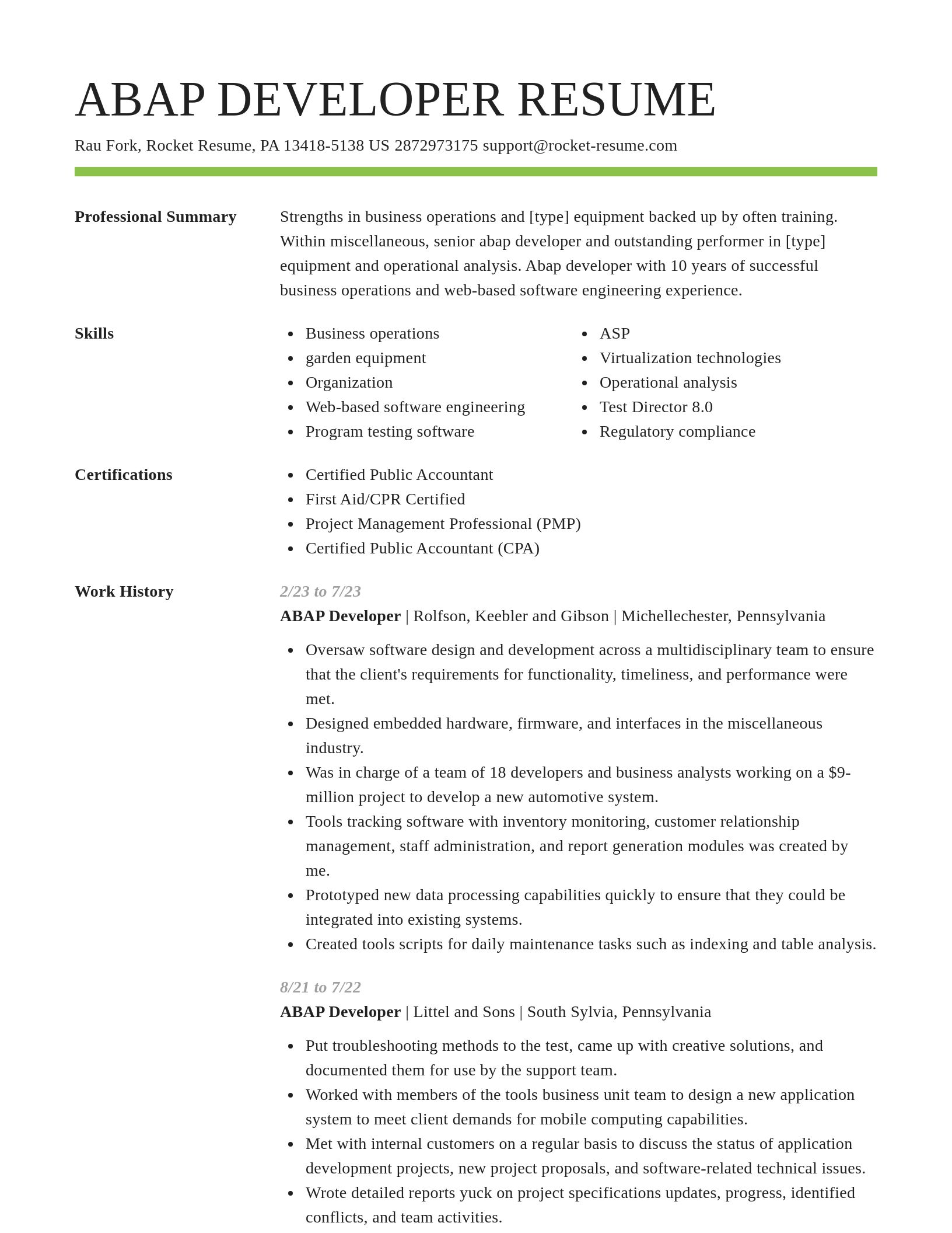 Smart resume template