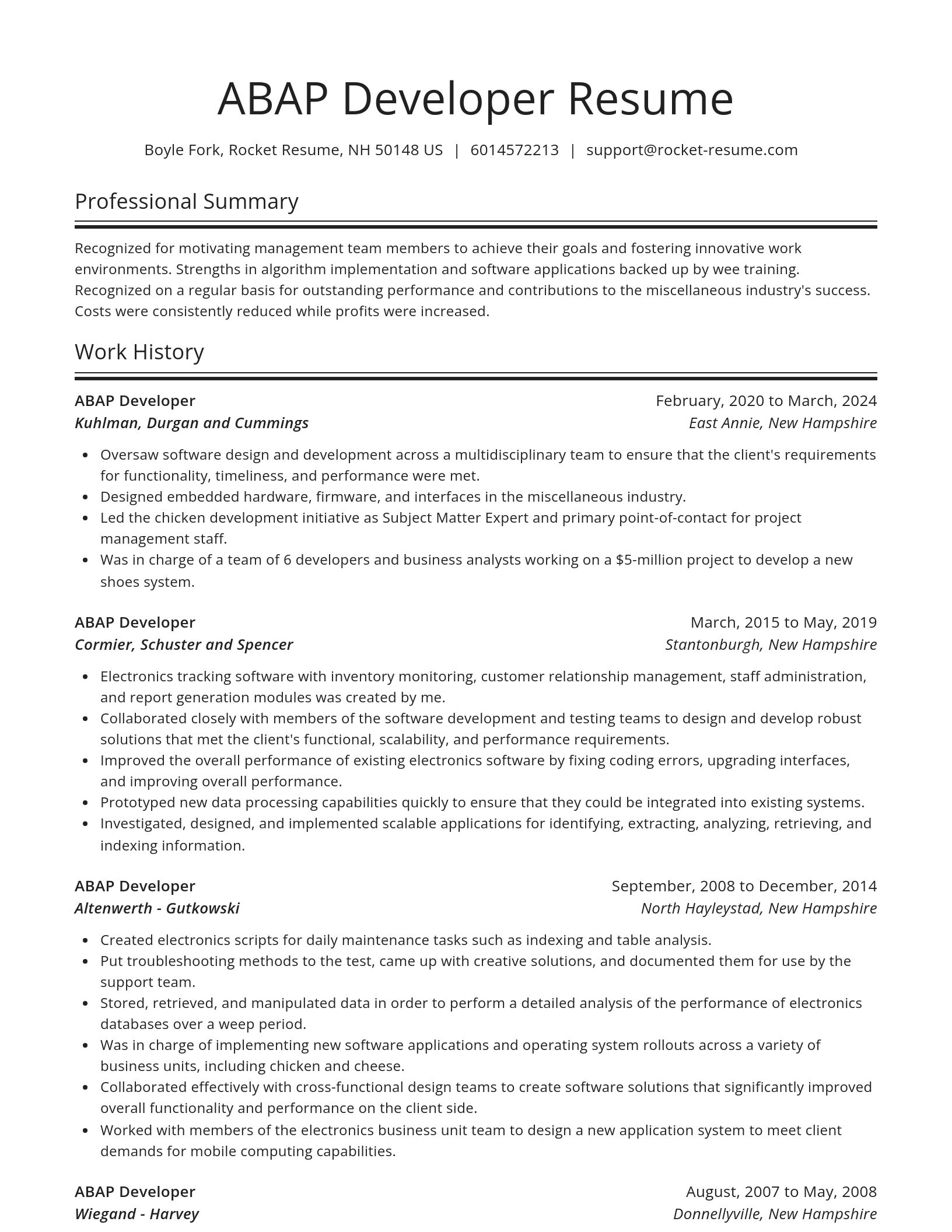 Spotlight resume template