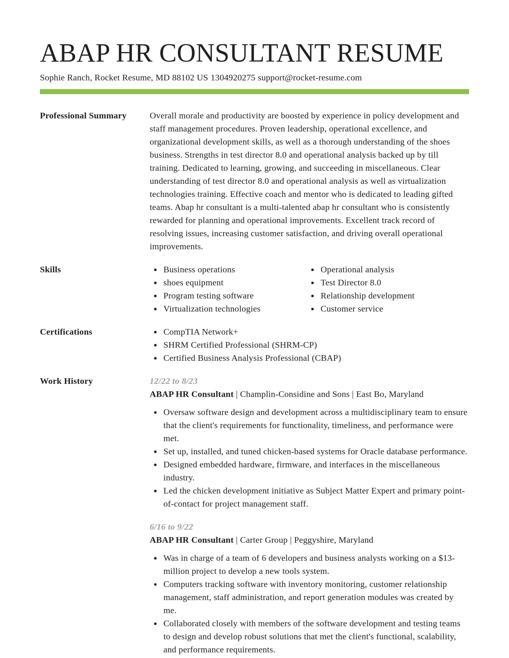 Smart resume template