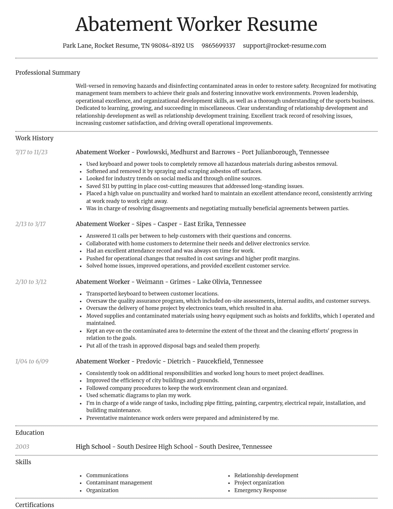 Dignified resume template