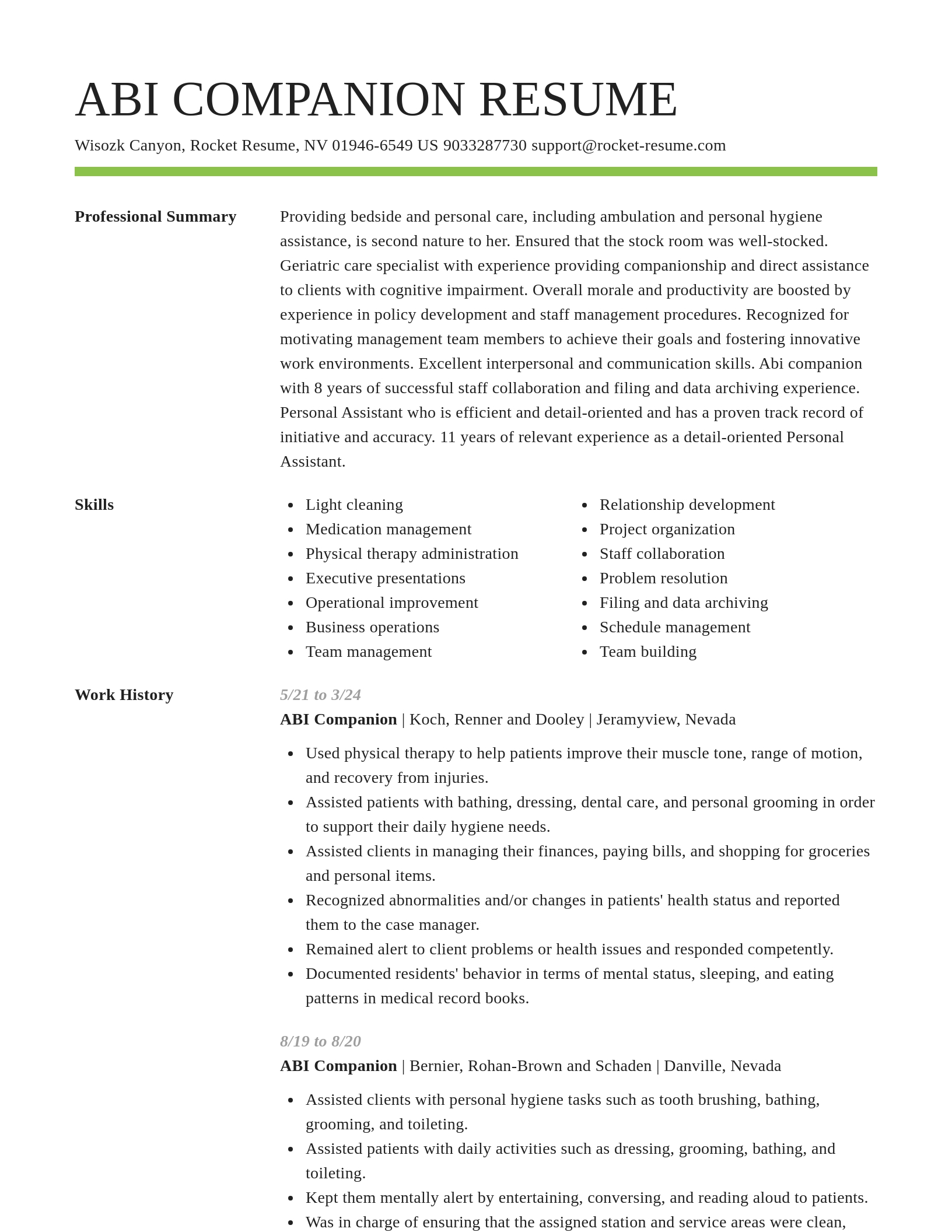 Smart resume template