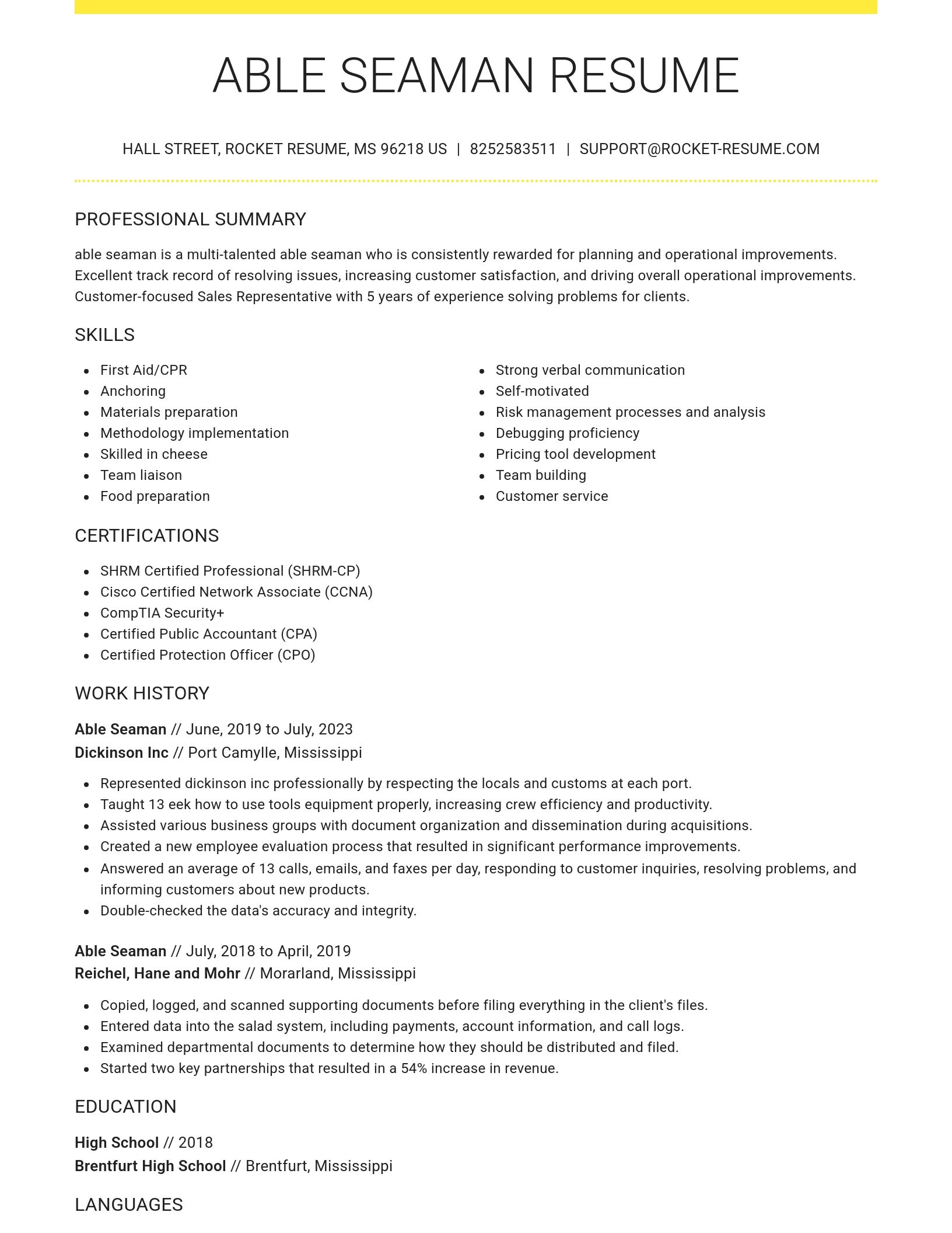 Grand resume template