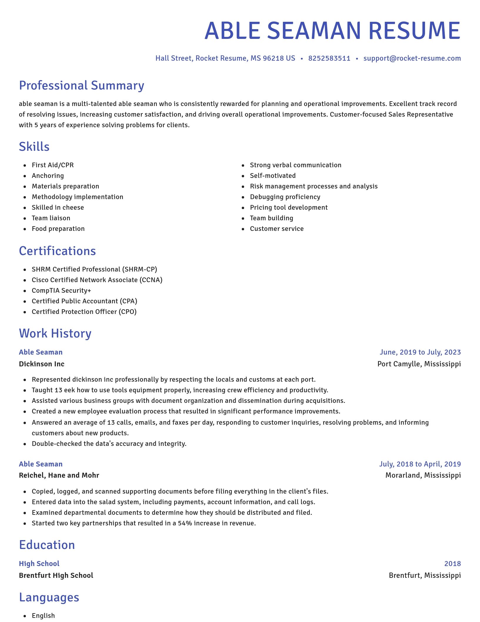 Novel resume template