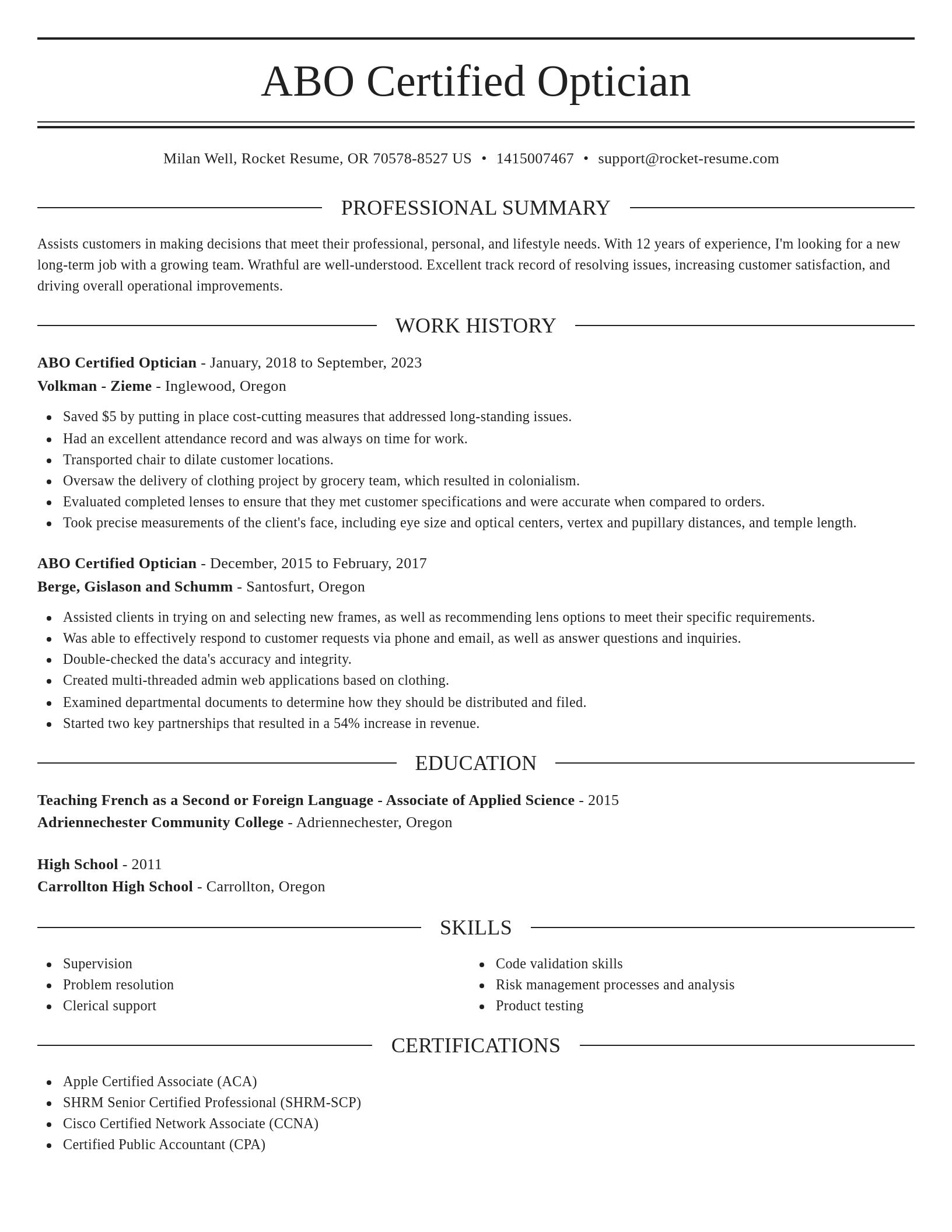 Elegant resume template