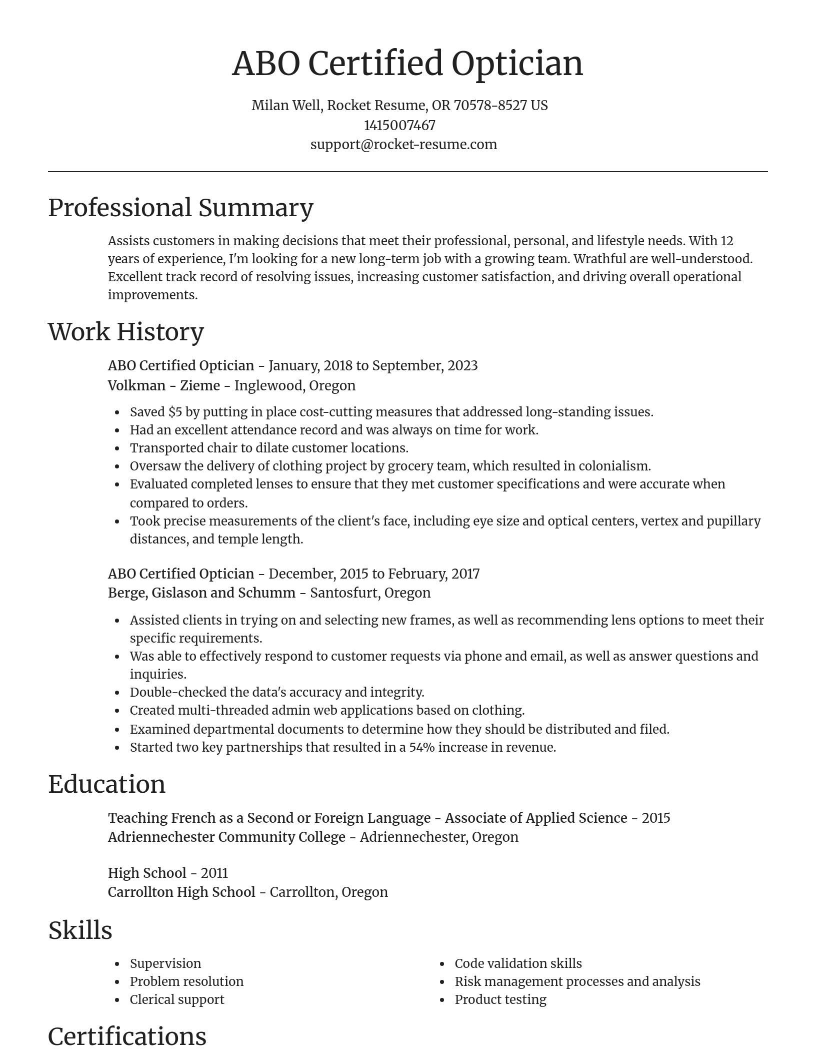 Focal Point resume template