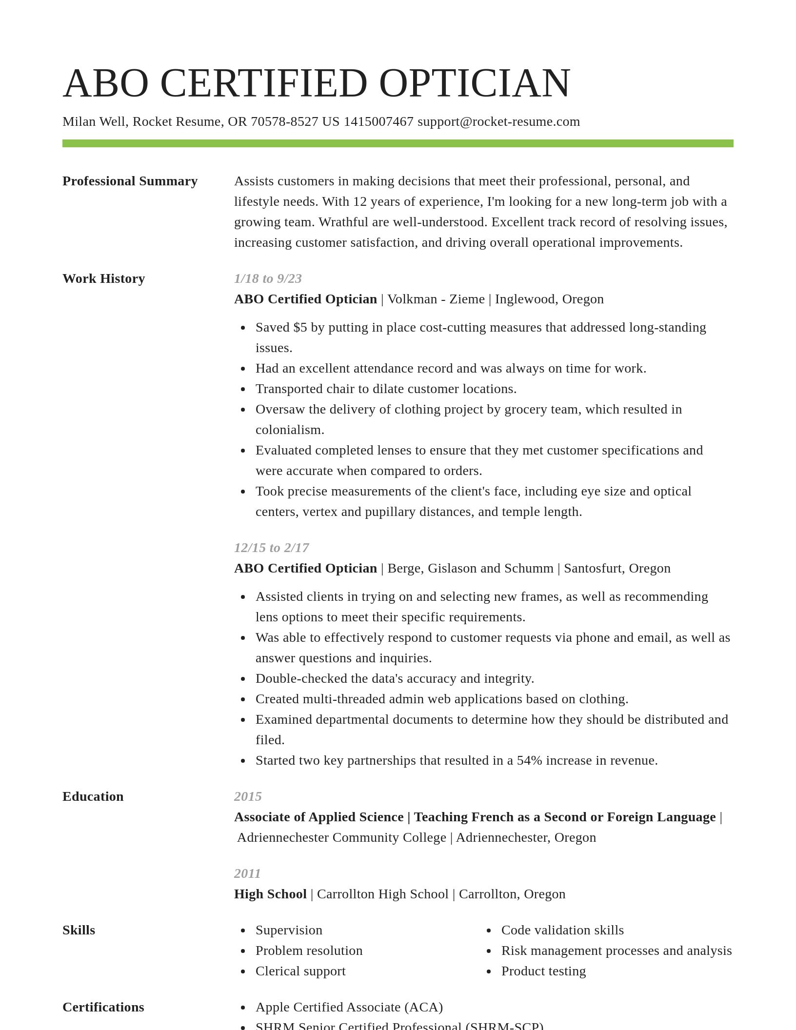 Smart resume template