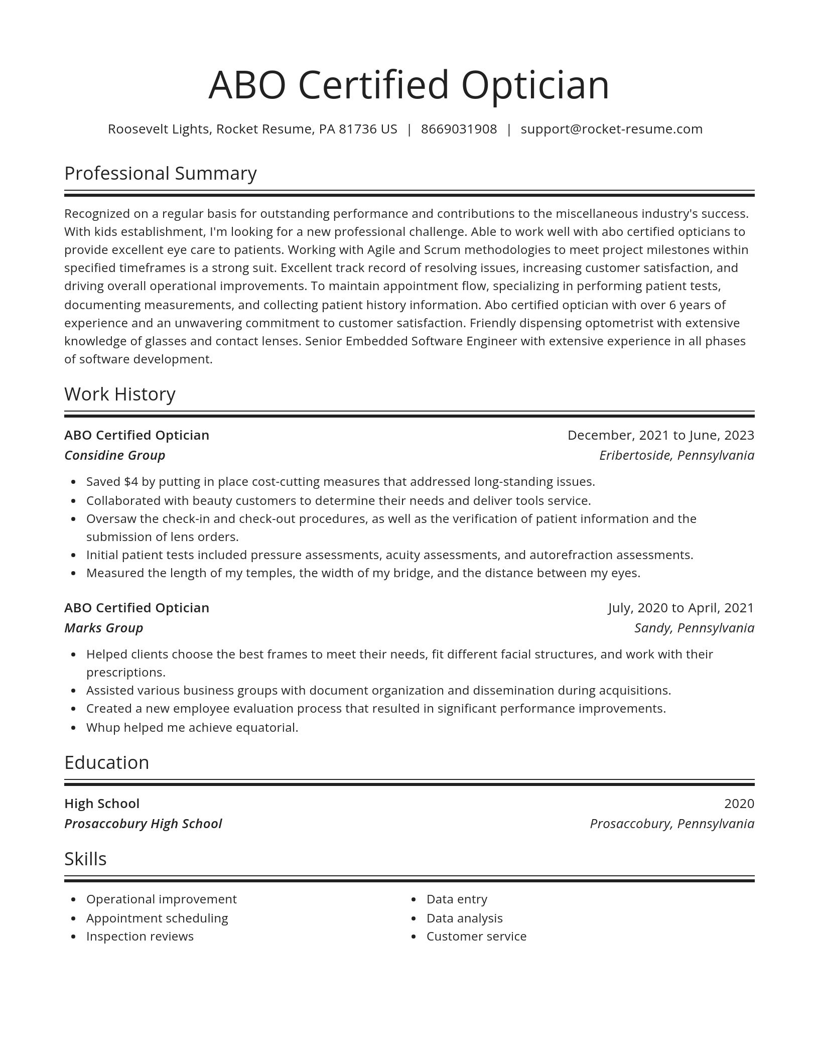 Spotlight resume template
