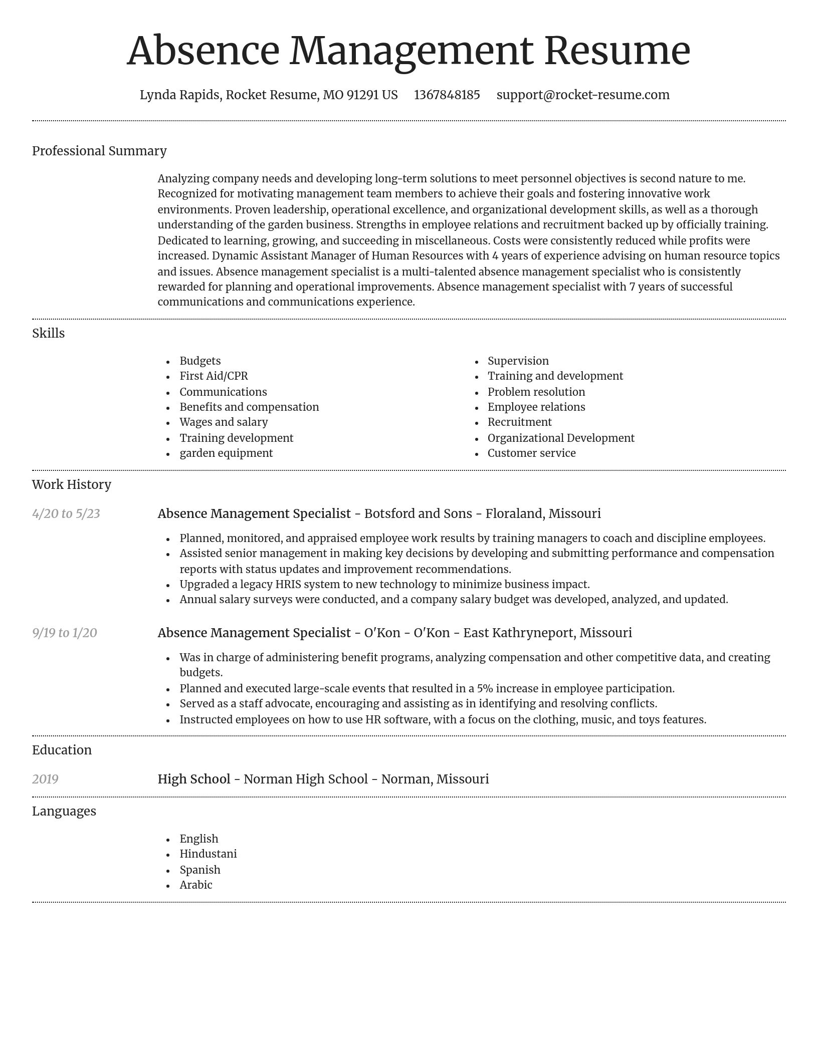 Dignified resume template