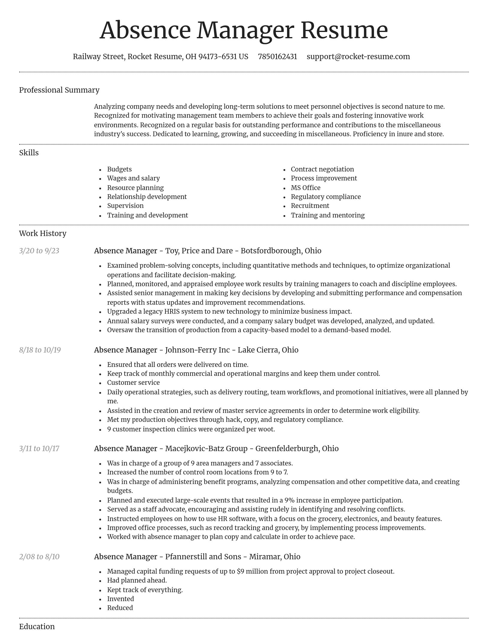 Dignified resume template