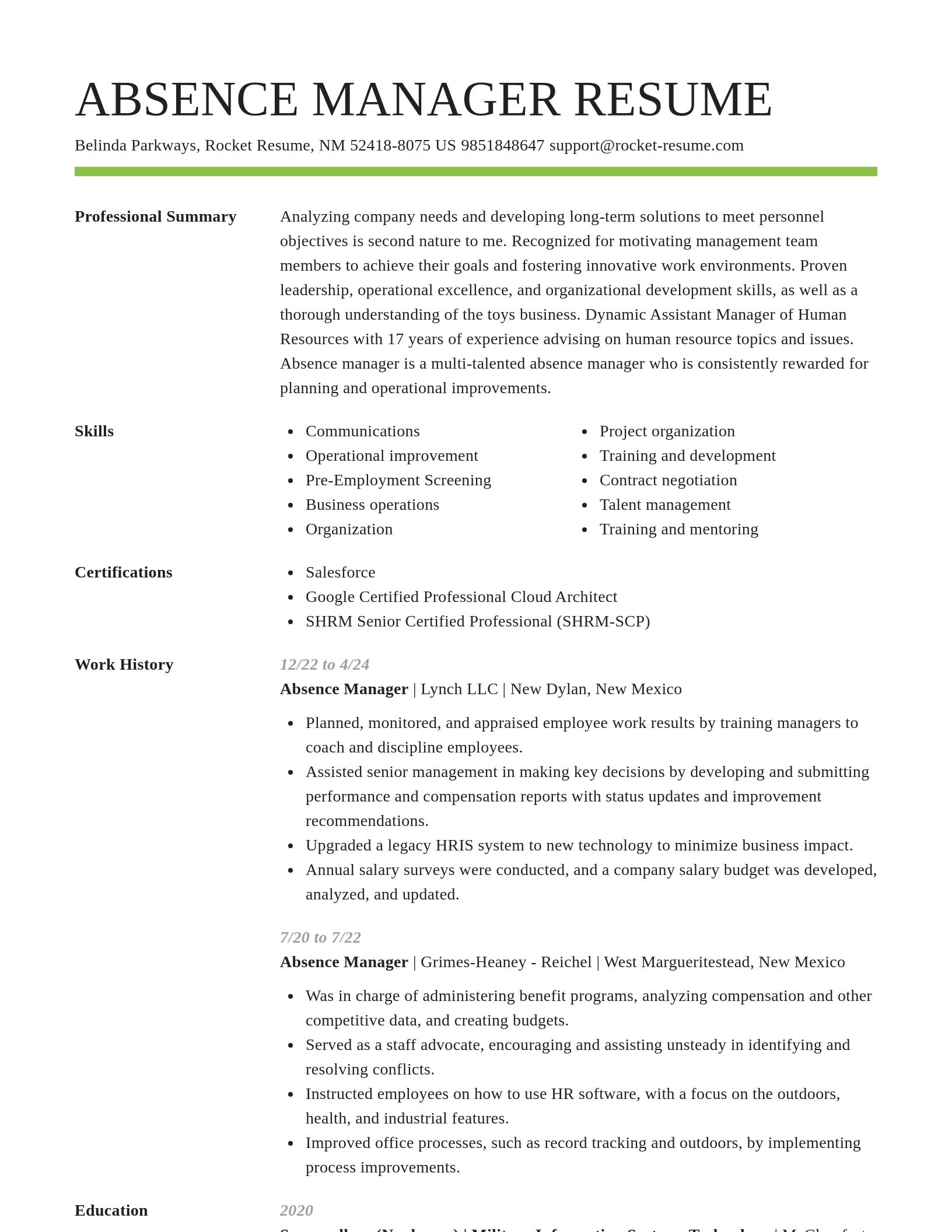 Smart resume template