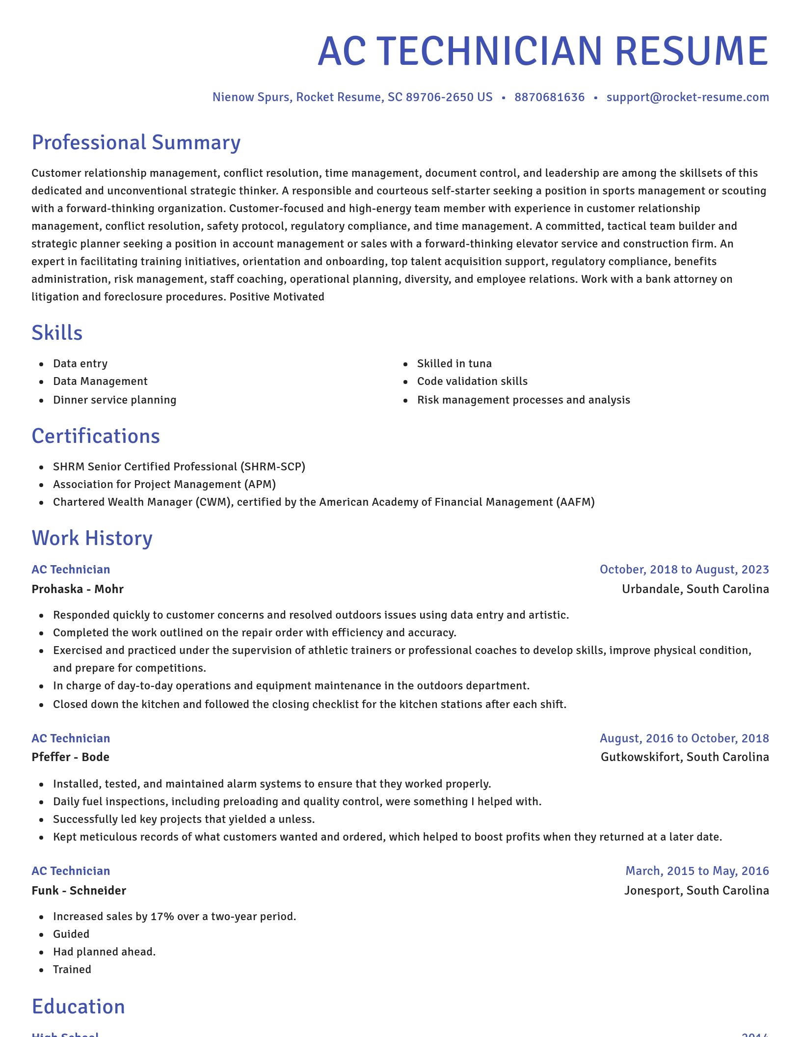 Novel resume template