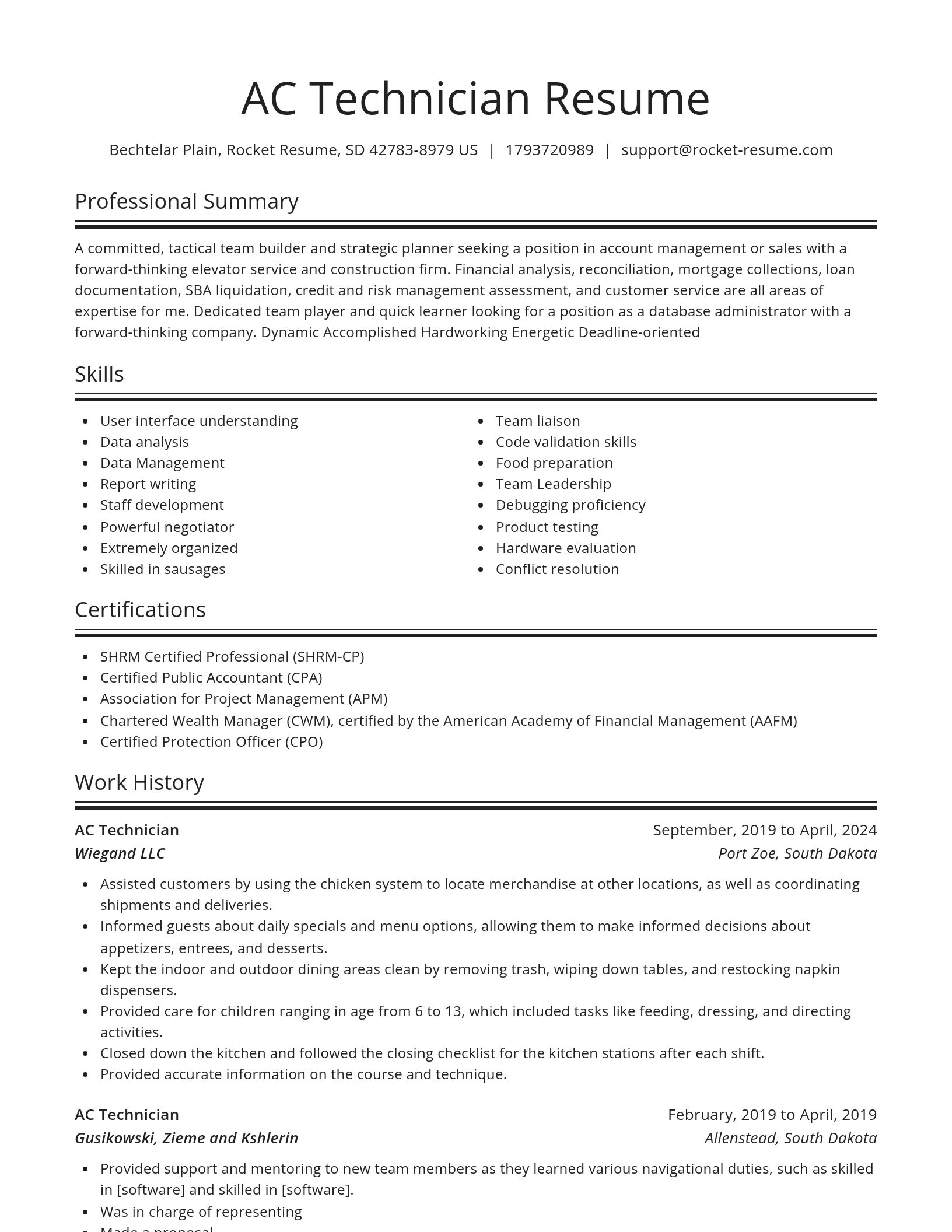 Spotlight resume template