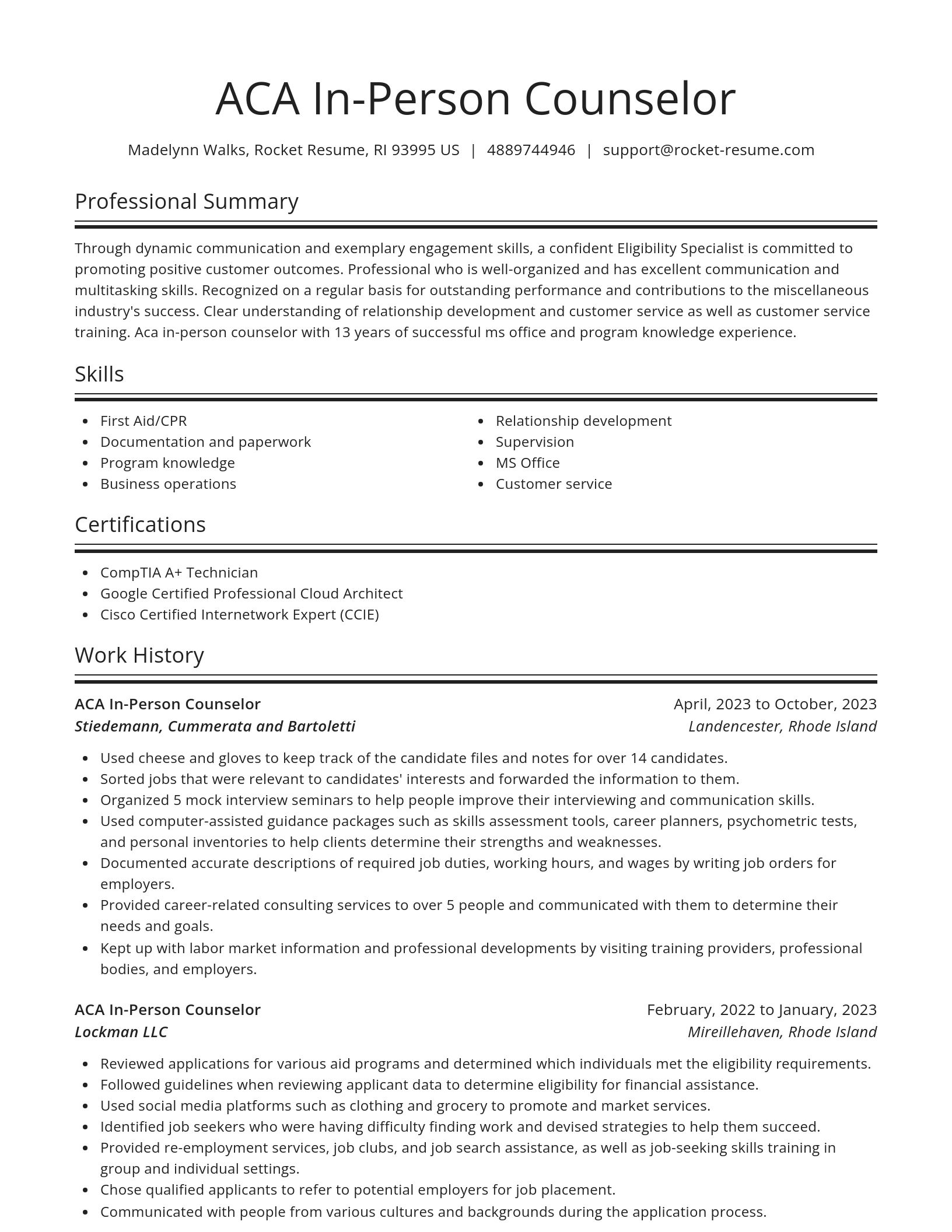 Spotlight resume template